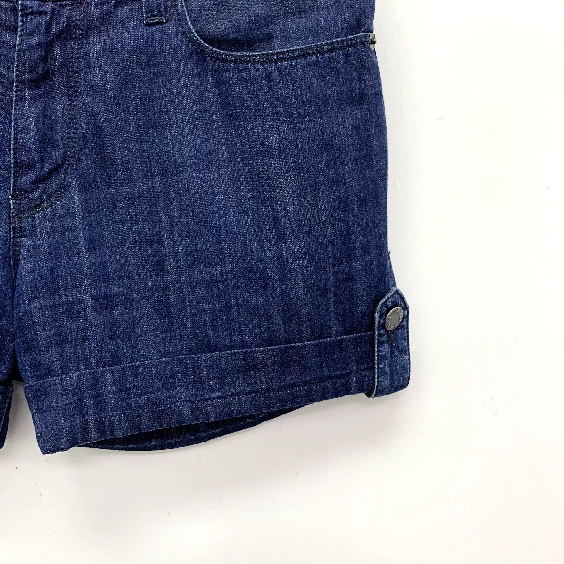 Prada Prada Dark Blue Cotton Denim Shorts Size 25" / US 0 / IT 36 - 4 Thumbnail