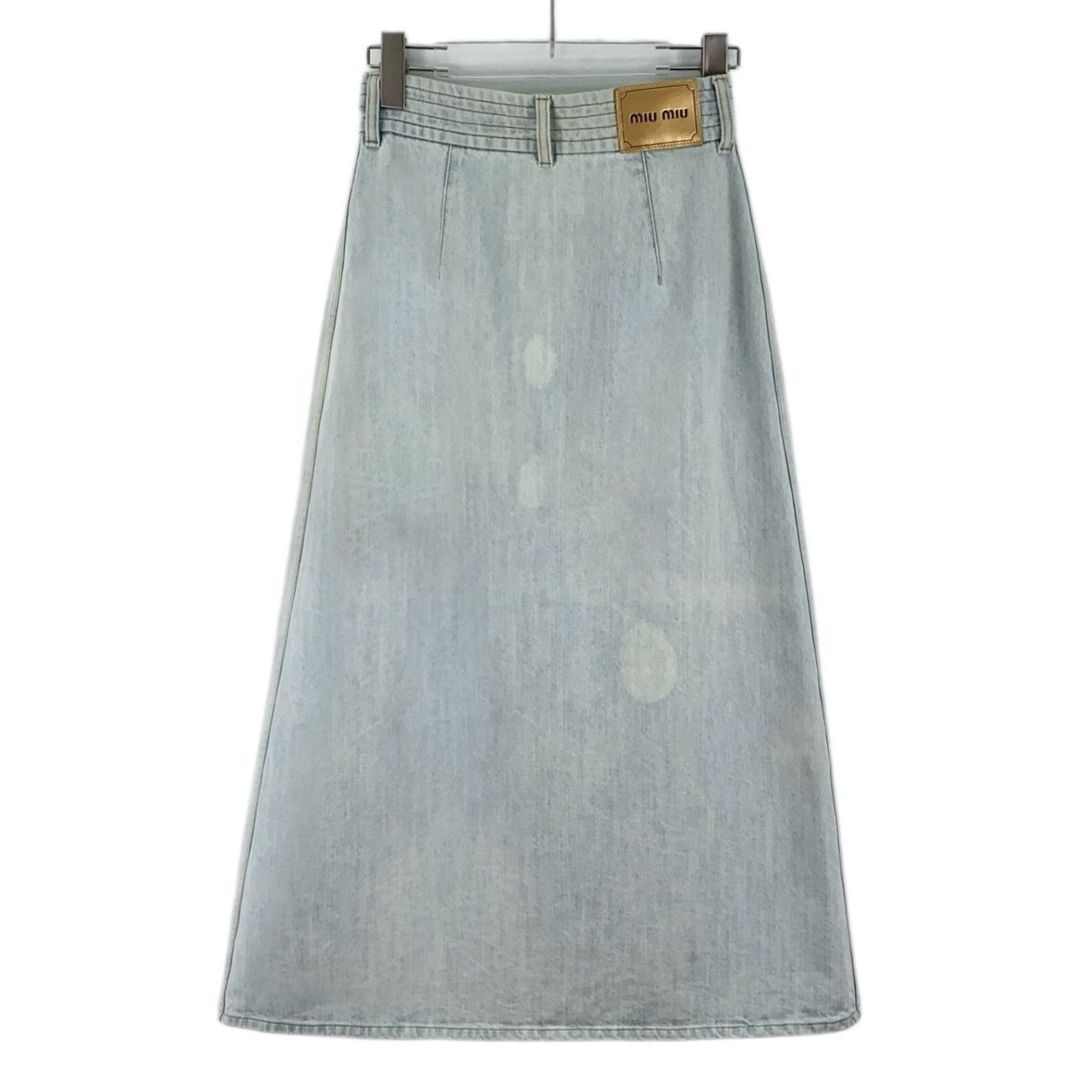 Miu Miu Miu Miu Light Blue Denim Midi Skirt Size 38" / US 16 / IT 52 - 2 Thumbnail