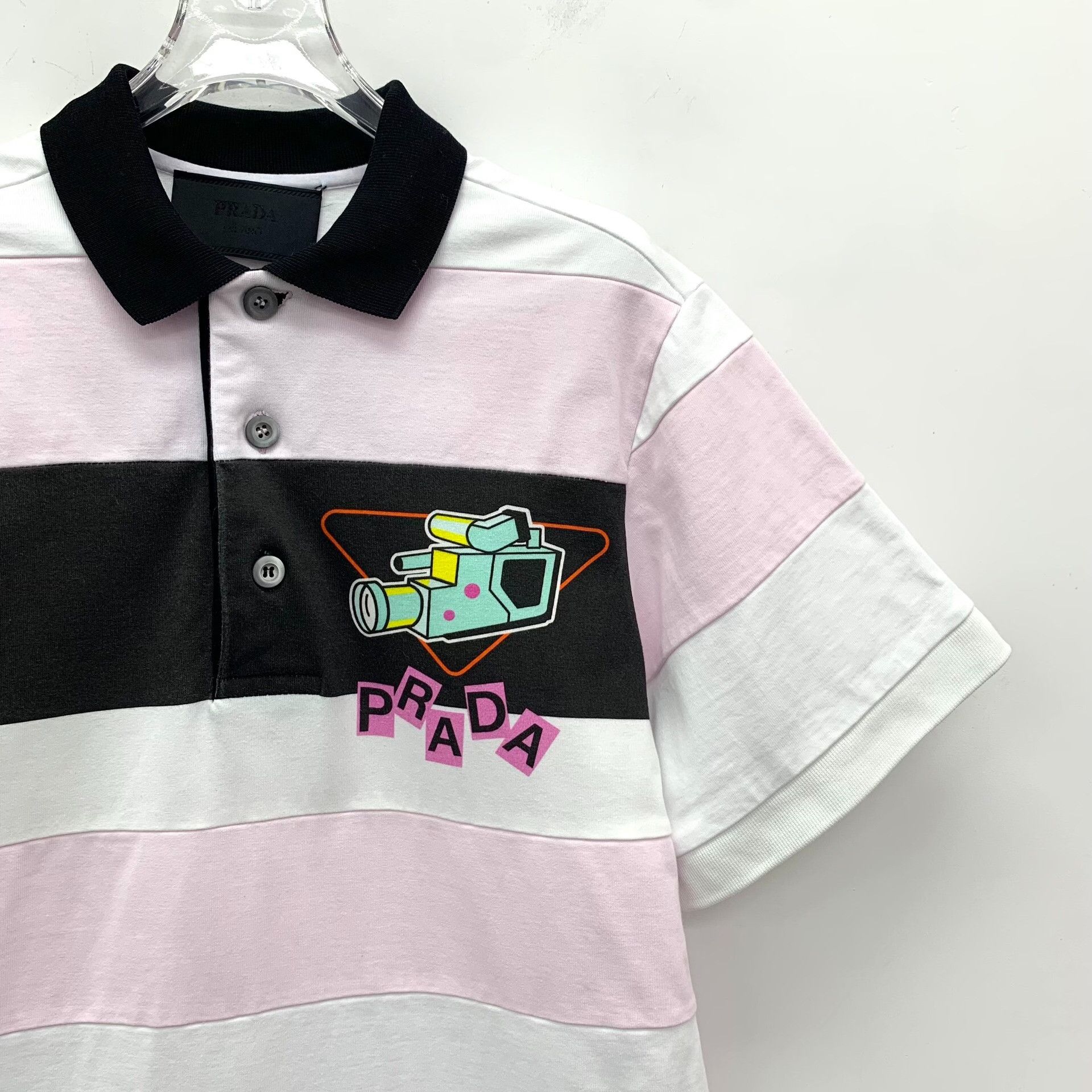 Prada Prada Colorblock Stripe Camera Print Polo Size S / US 4 / IT 40 - 3 Thumbnail