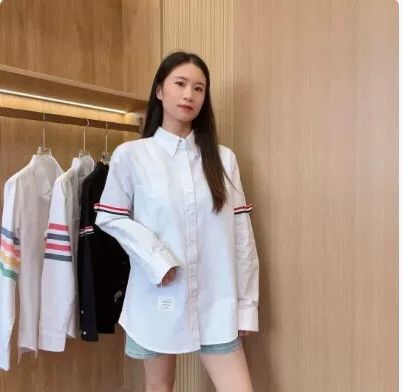 Thom Browne Thom Browne White Double-Sleeve Cotton Shirt Size US L / EU 52-54 / 3 - 9 Thumbnail