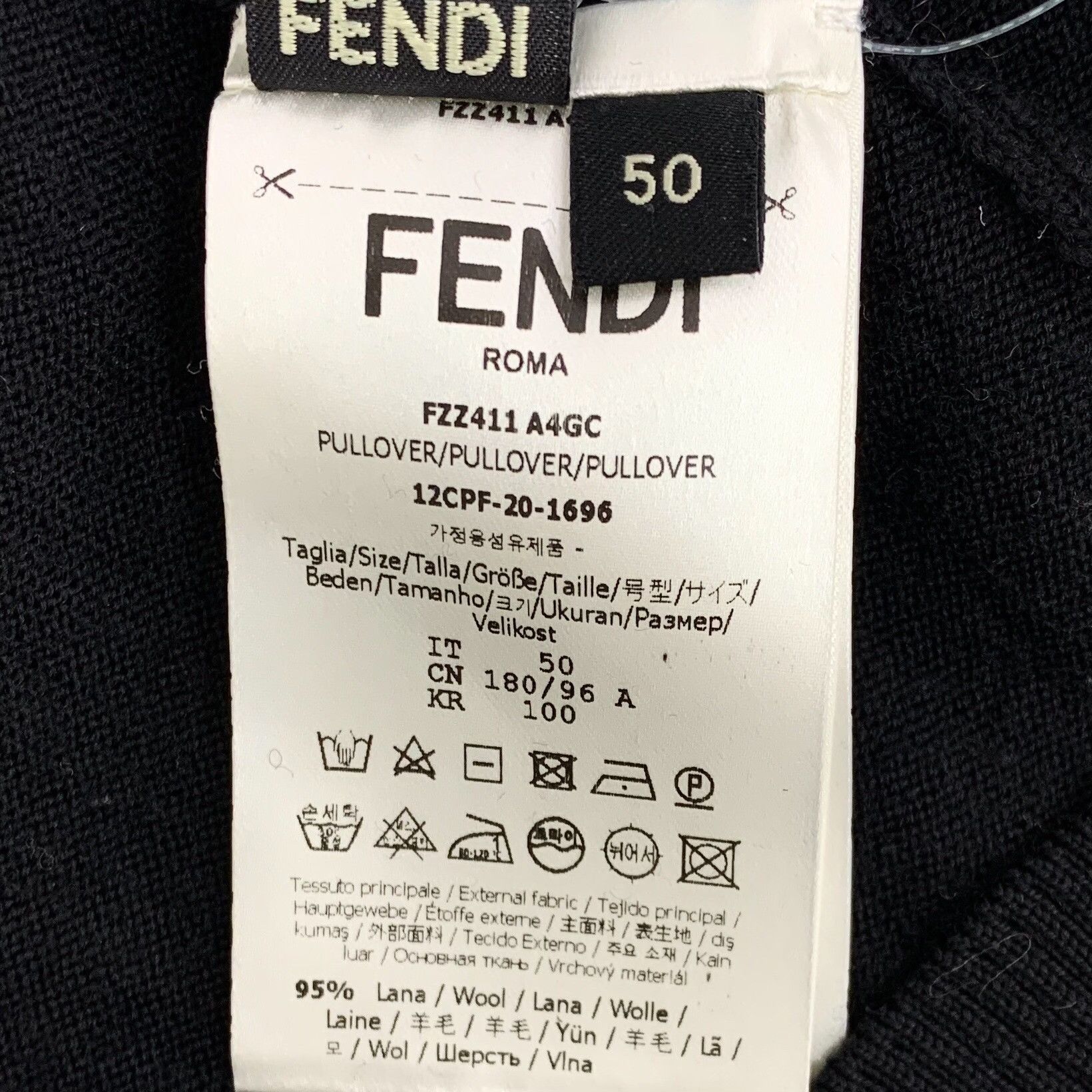 Fendi Fendi Black Wool Knit Sweater Size US L / EU 52-54 / 3 - 7 Thumbnail