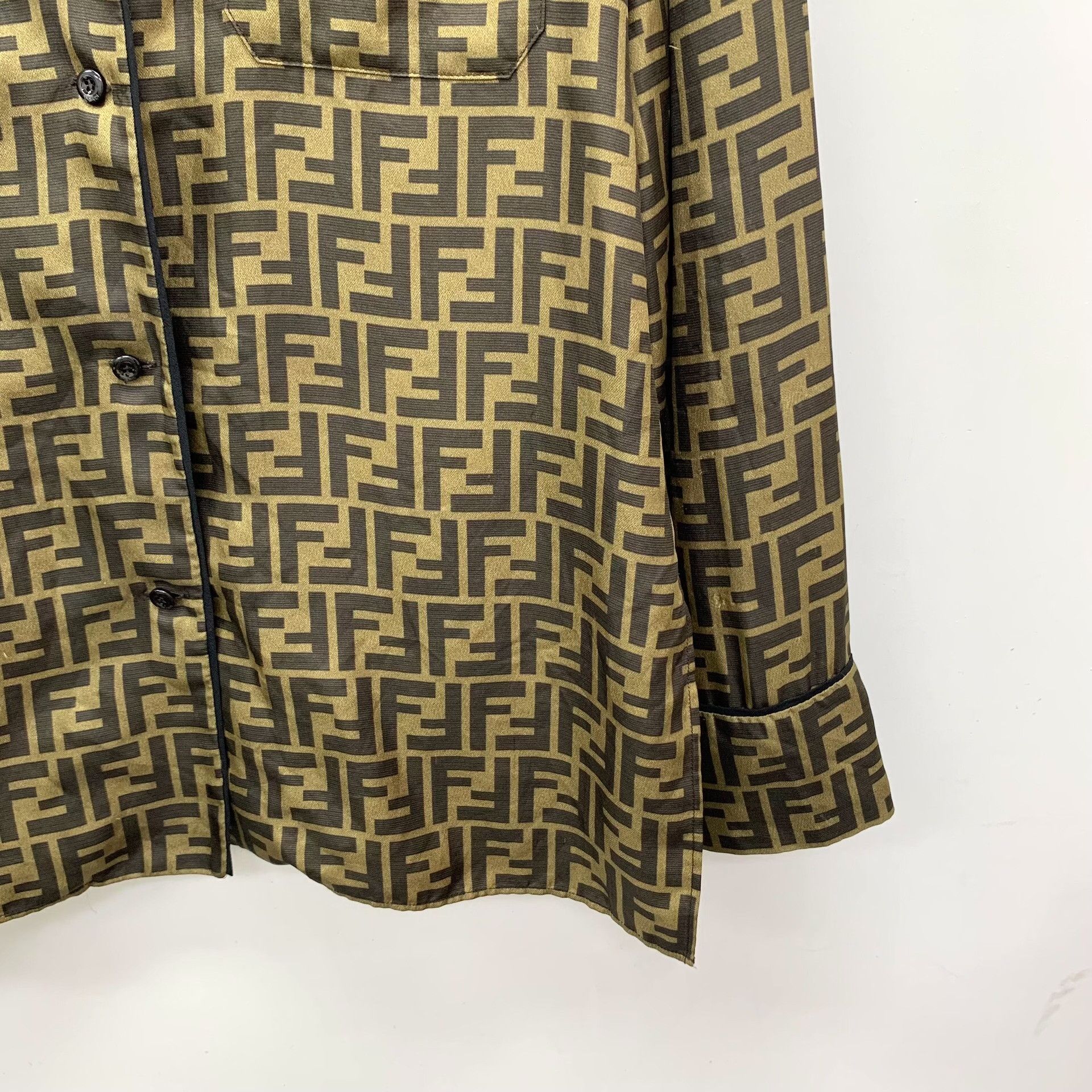 Fendi Fendi Double F Logo Silk Shirt Size US XXS / EU 40 - 4 Thumbnail