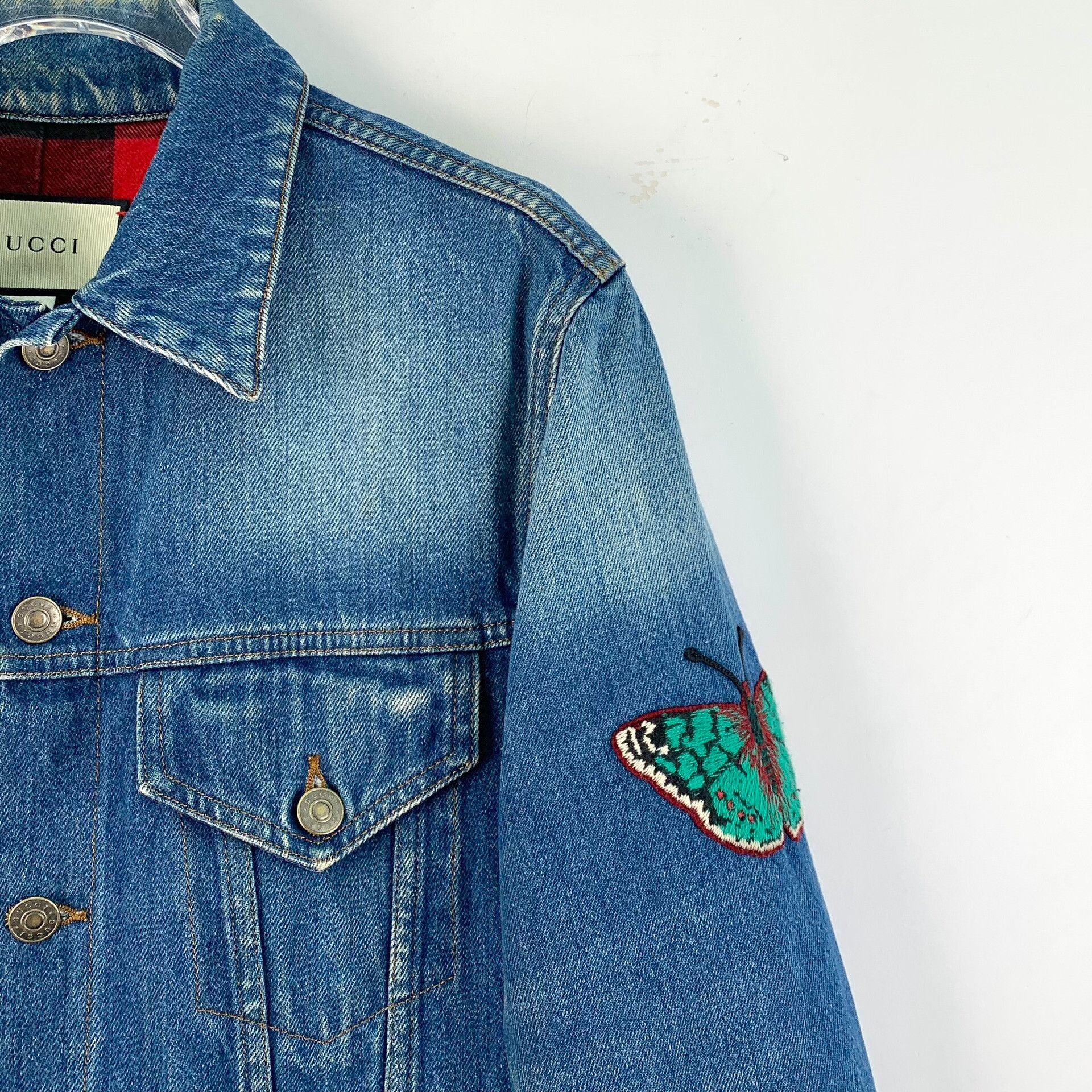 Gucci Gucci Blue Tiger Embroidery Denim Jacket Size US S / EU 44-46 / 1 - 3 Thumbnail