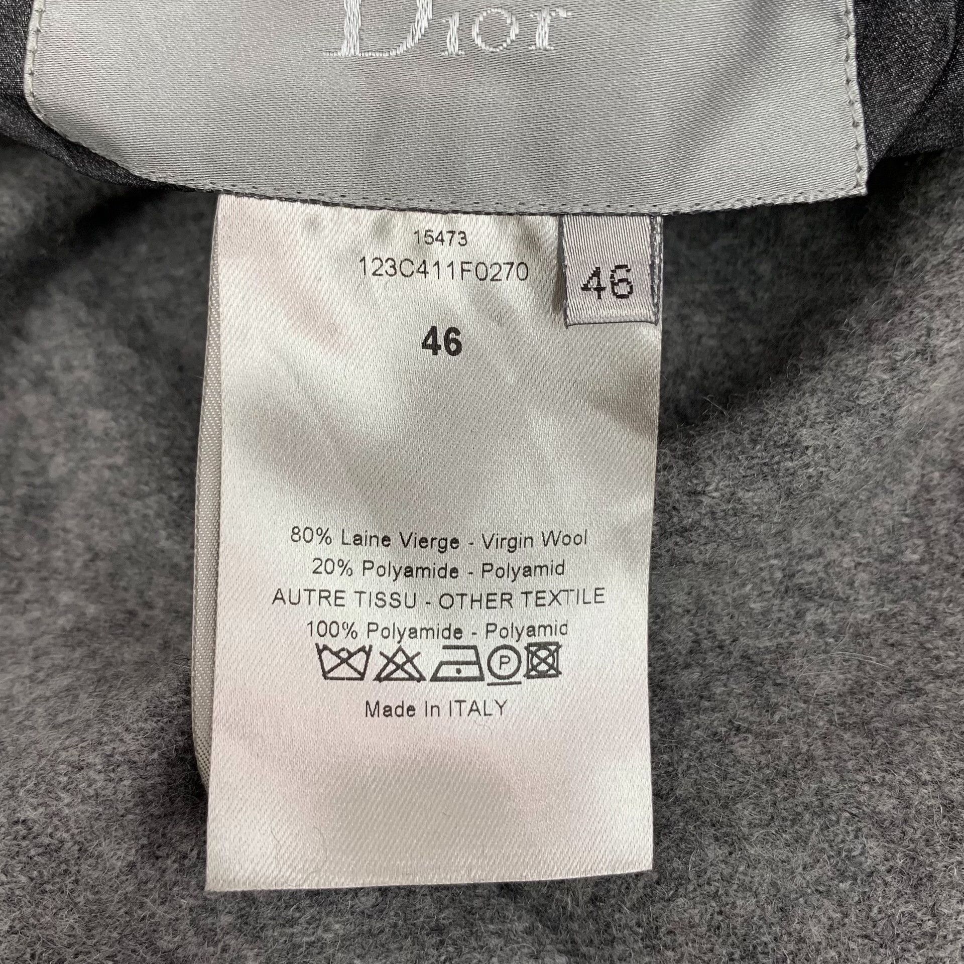 Dior Dior Gray Wool Double-Breasted Reversible Coat Size US S / EU 44-46 / 1 - 6 Thumbnail