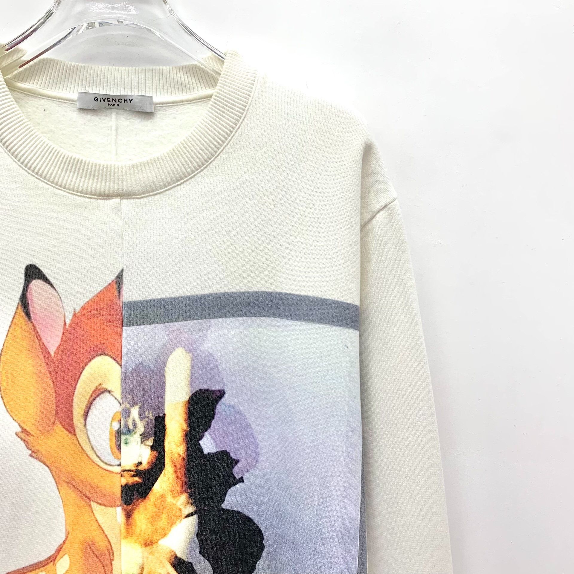 Givenchy Givenchy Bambi Print White Cotton Sweatshirt Size XS / US 0-2 / IT 36-38 - 3 Thumbnail