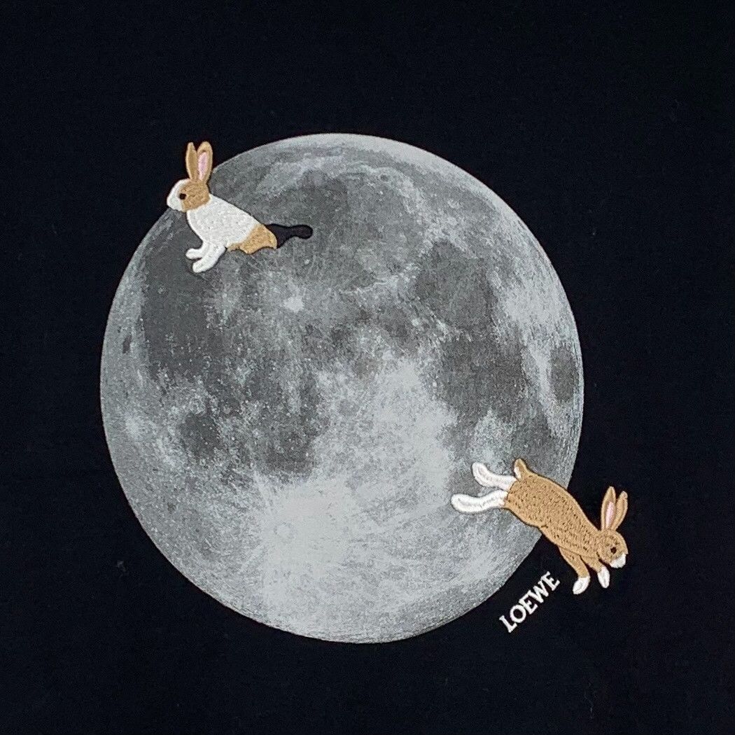 Loewe Loewe 25 Moon Rabbit Embroidery Cotton T-shirt Size XS / US 0-2 / IT 36-38 - 4 Thumbnail