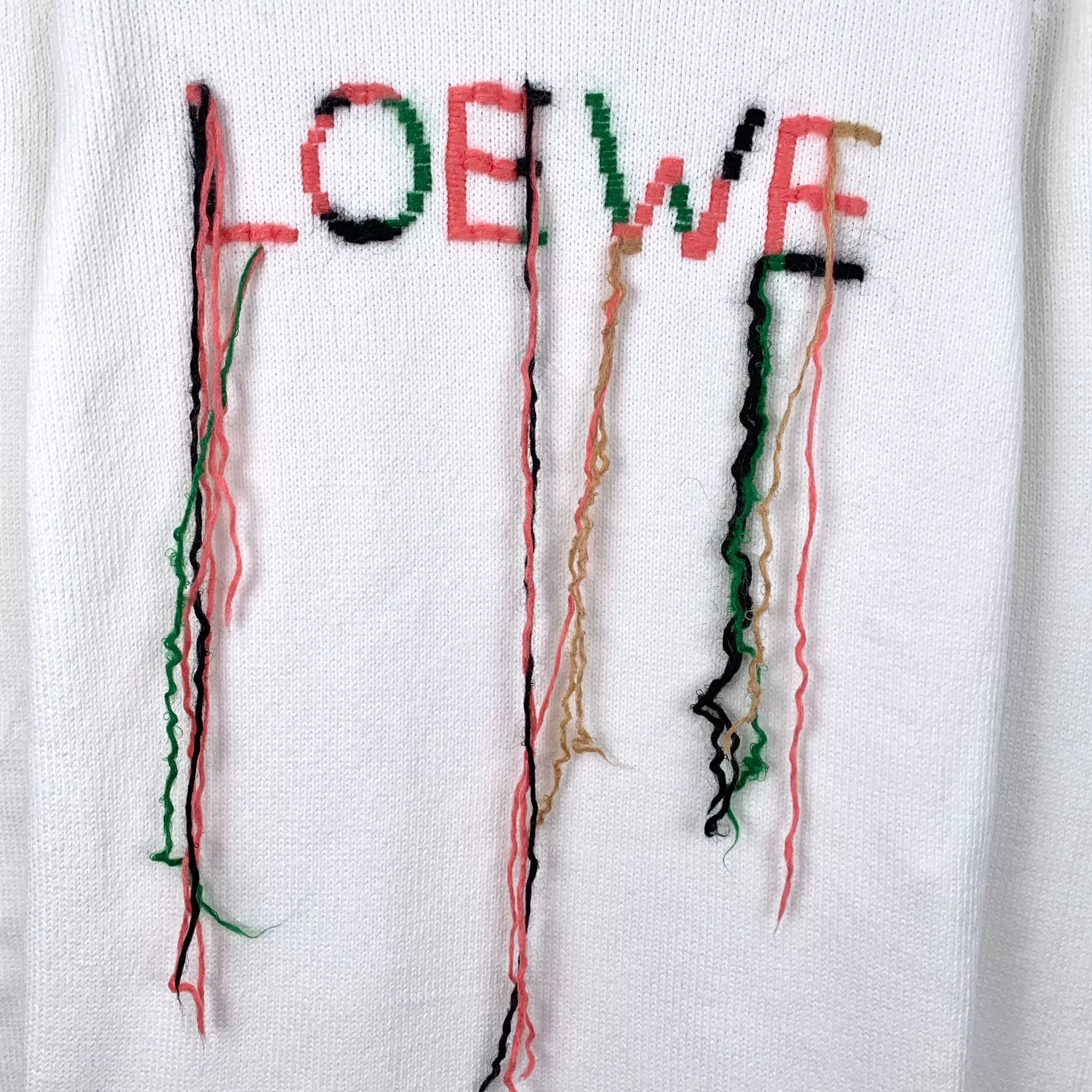 Loewe Loewe Logo Embroidered Cotton Crewneck Sweater Size XS / US 0-2 / IT 36-38 - 4 Thumbnail