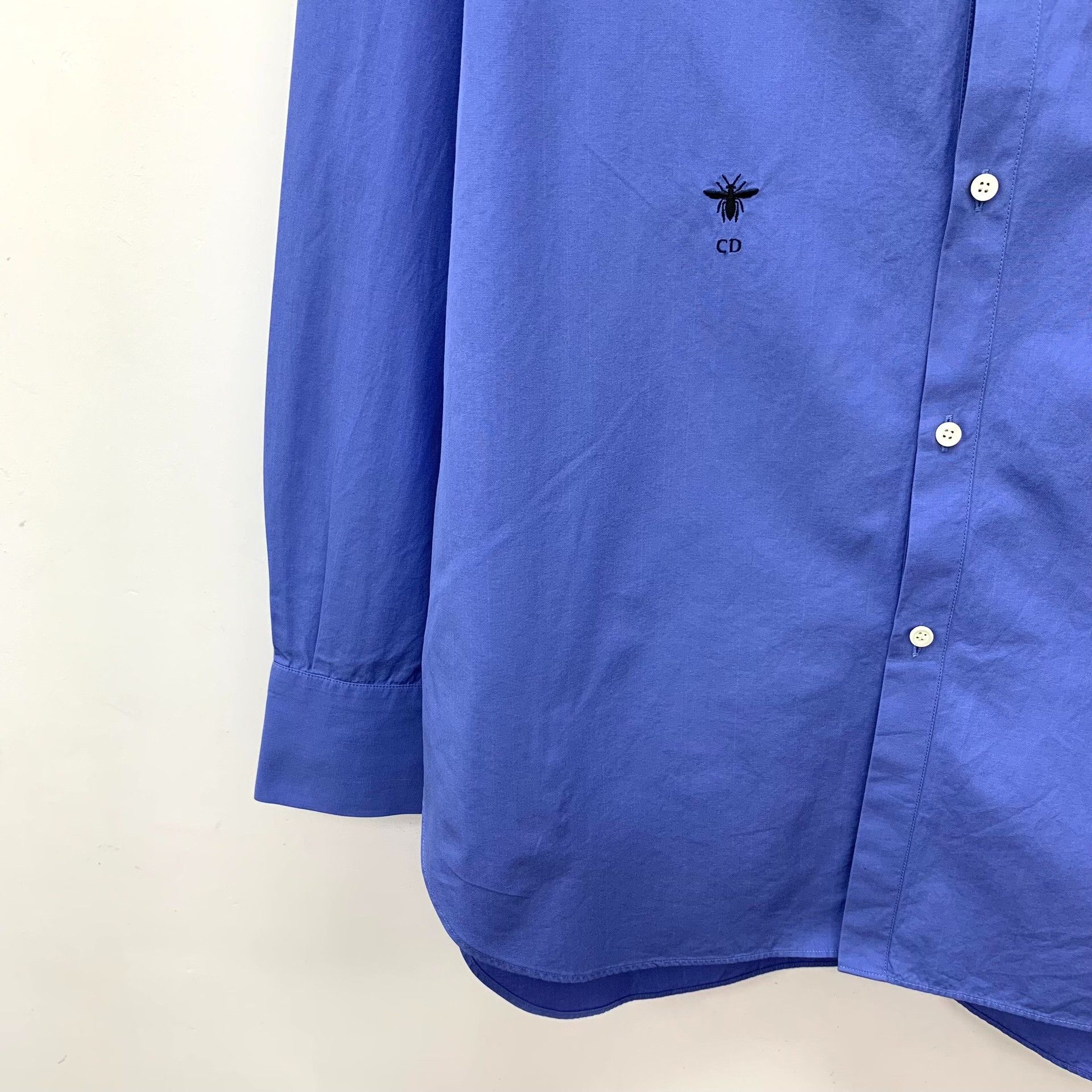 Dior Dior Blue Bee Embroidery Cotton Shirt Size US M / EU 48-50 / 2 - 4 Thumbnail