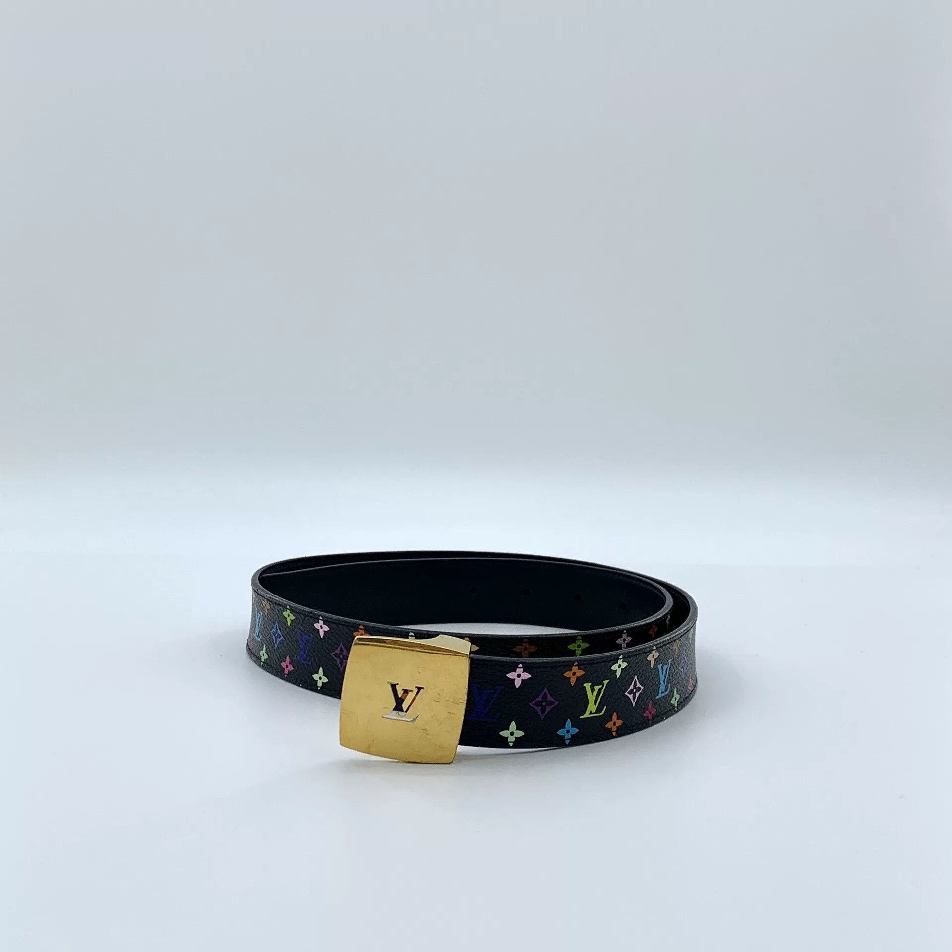 Louis Vuitton Louis Vuitton Black Multicolor Logo Belt Size ONE SIZE - 2 Thumbnail