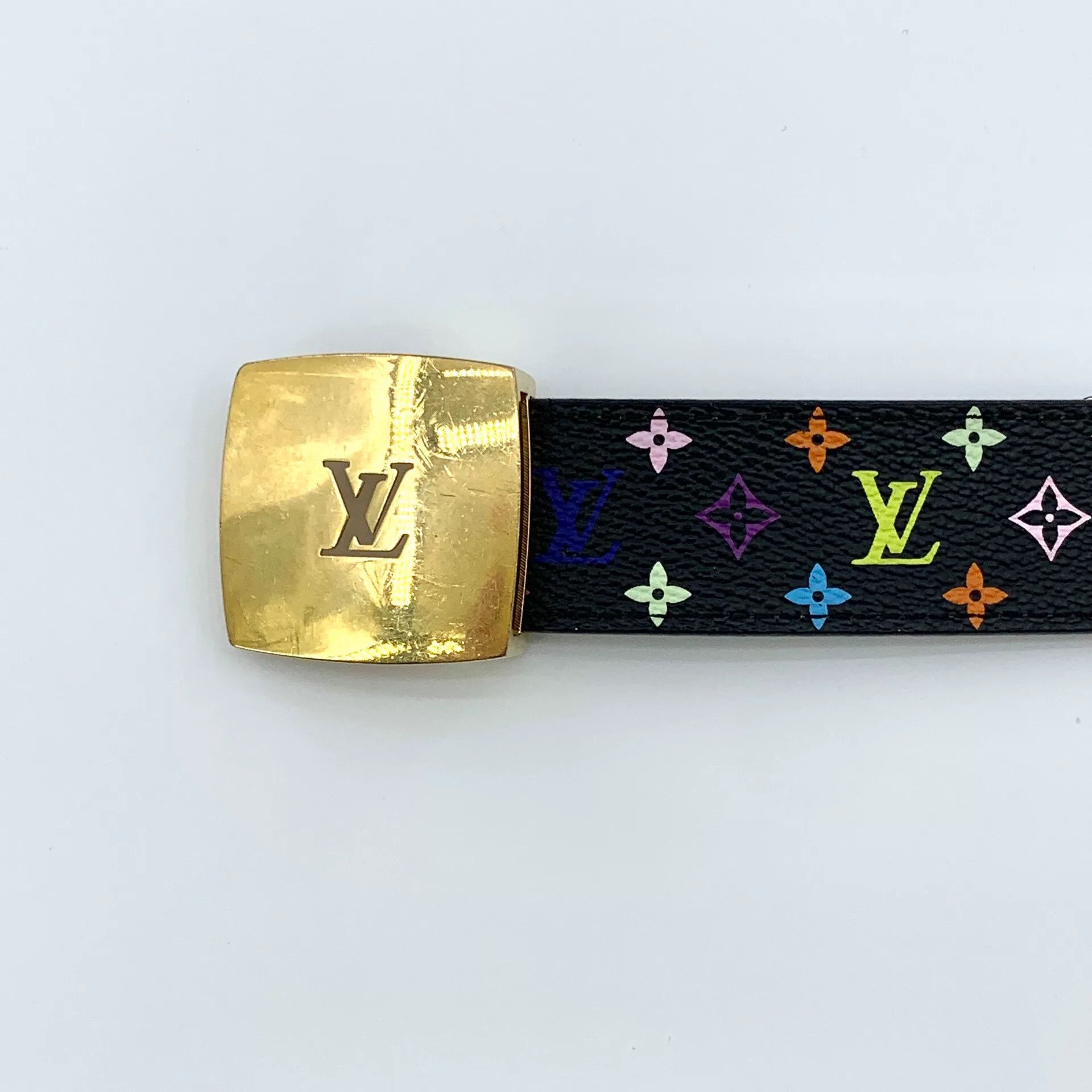 Louis Vuitton Louis Vuitton Black Multicolor Logo Belt Size ONE SIZE - 6 Thumbnail