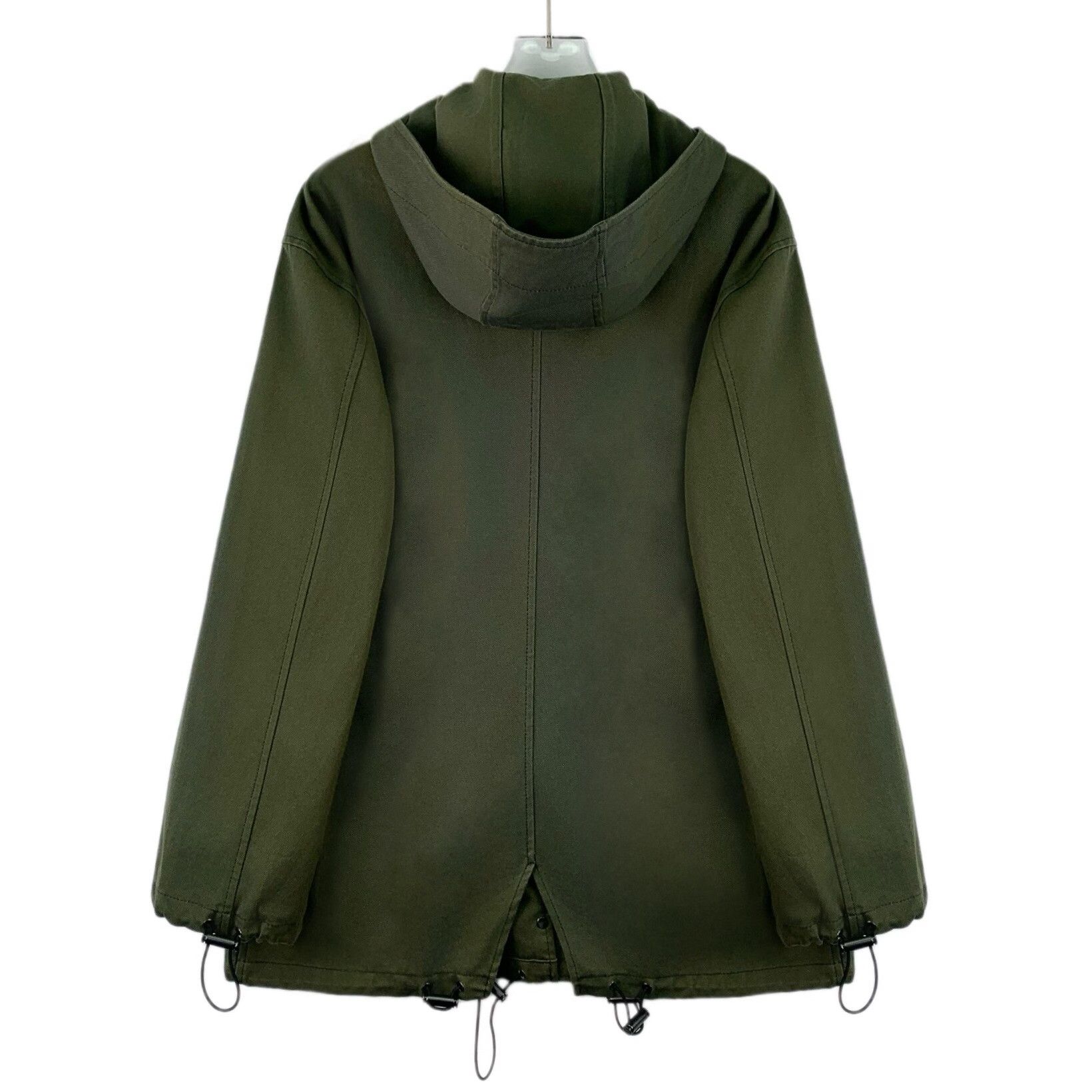 Loewe Loewe Dark Green Logo Cotton Hooded Jacket Size XXS / US 00 / IT 34 - 2 Thumbnail