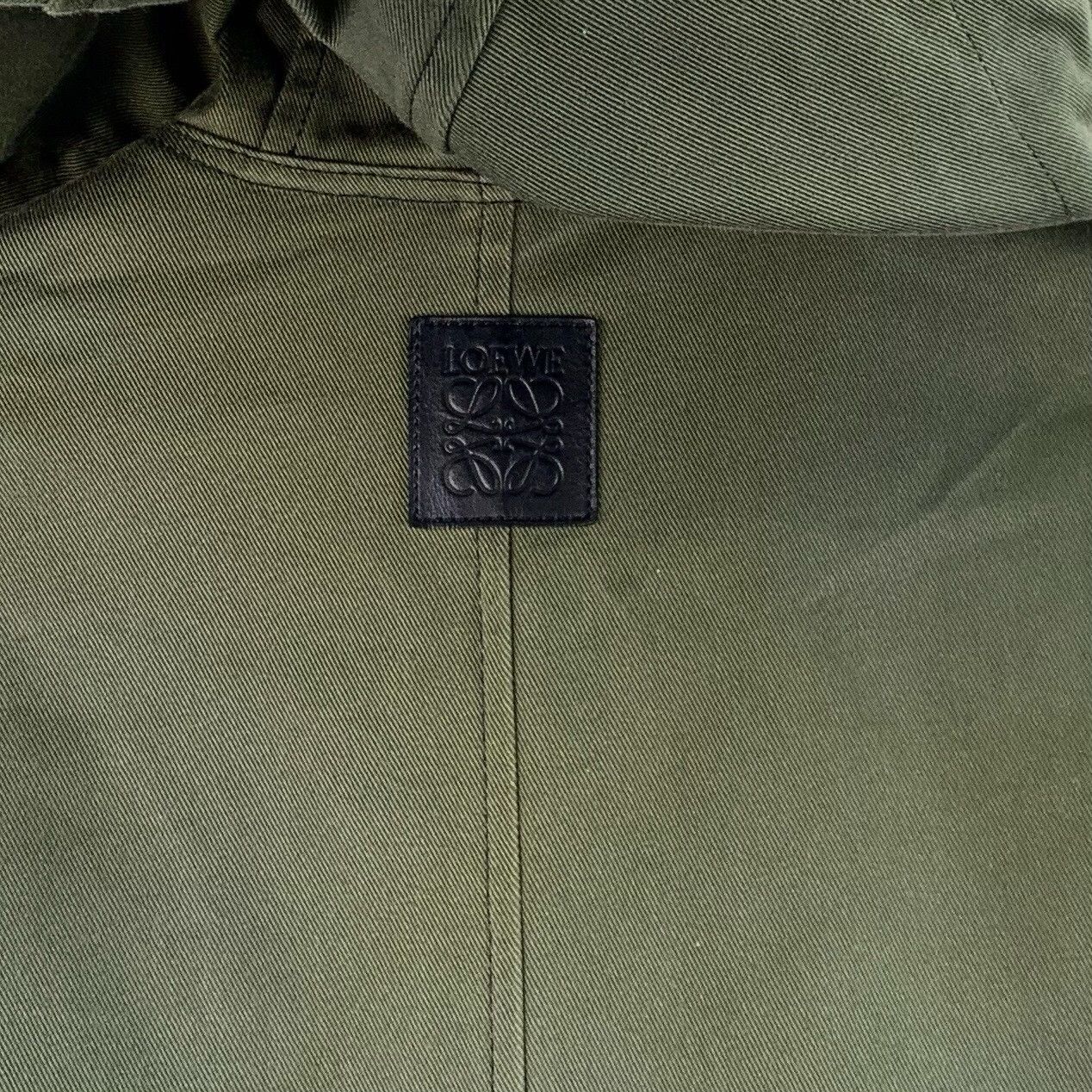 Loewe Loewe Dark Green Logo Cotton Hooded Jacket Size XXS / US 00 / IT 34 - 5 Thumbnail