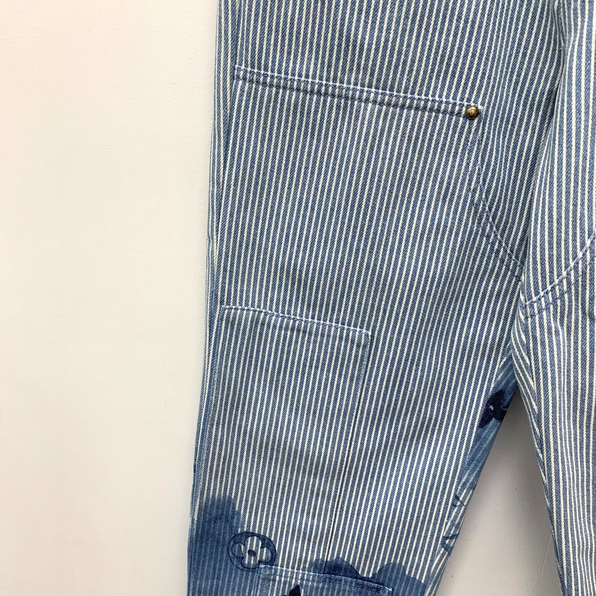 Louis Vuitton Louis Vuitton Blue Monogram Stripe Cotton Jeans Size US 32 / EU 48 - 4 Thumbnail