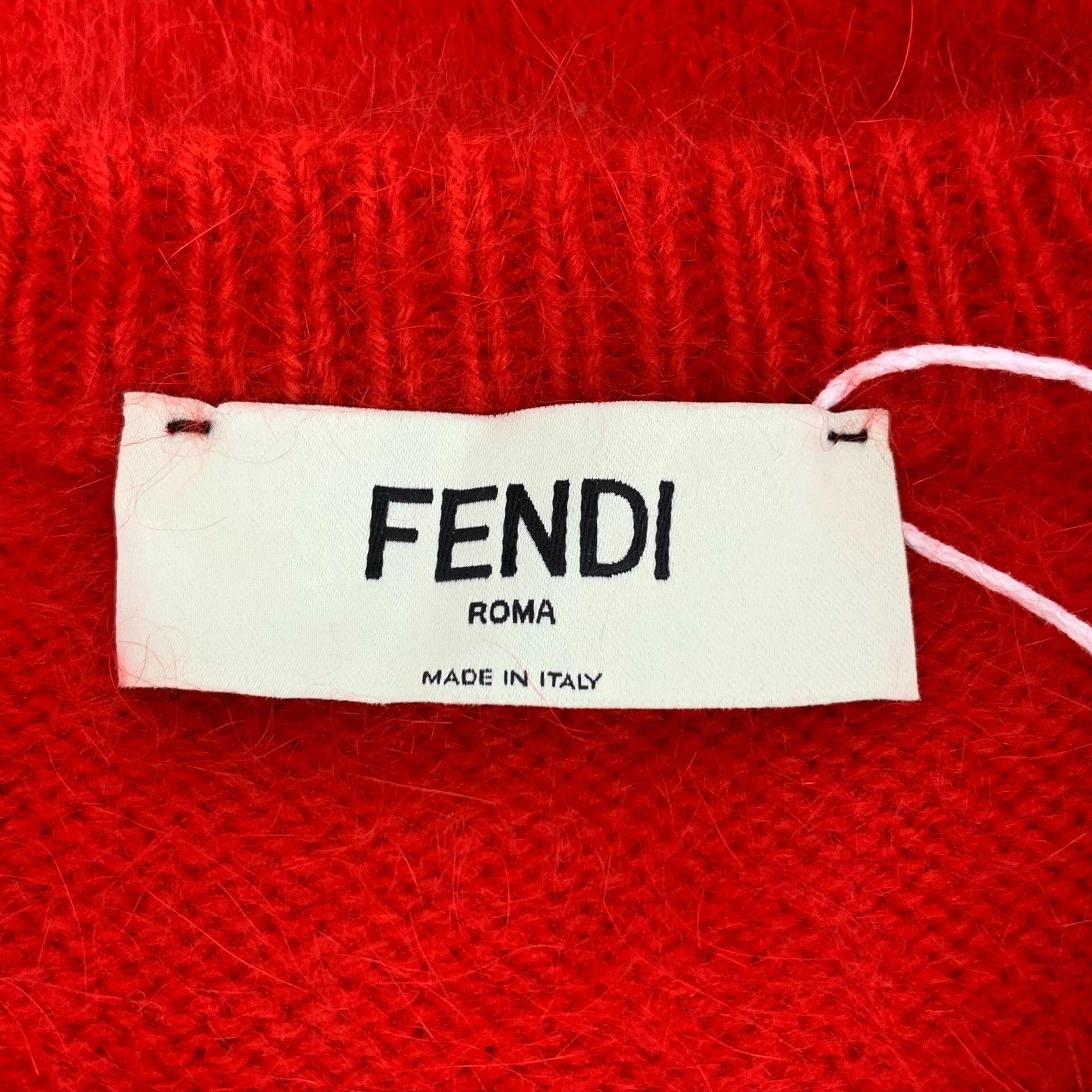 Fendi Fendi Red Rabbit Fur Knit Sweater Size XS / US 0-2 / IT 36-38 - 5 Thumbnail