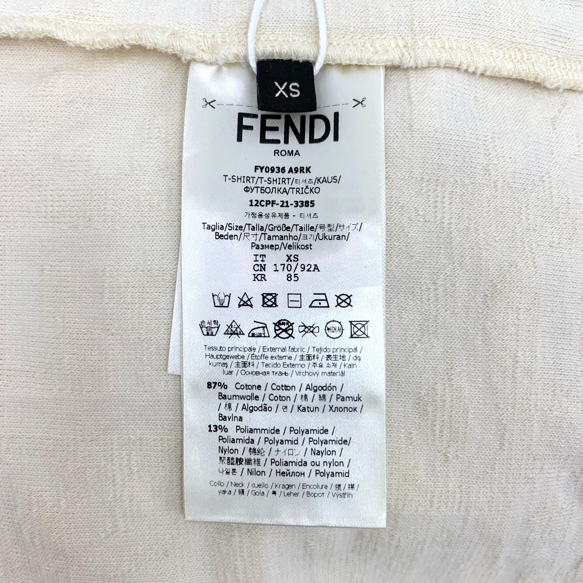Fendi Fendi Double F Embossed Print Cotton T-shirt Size XS / US 0-2 / IT 36-38 - 7 Thumbnail