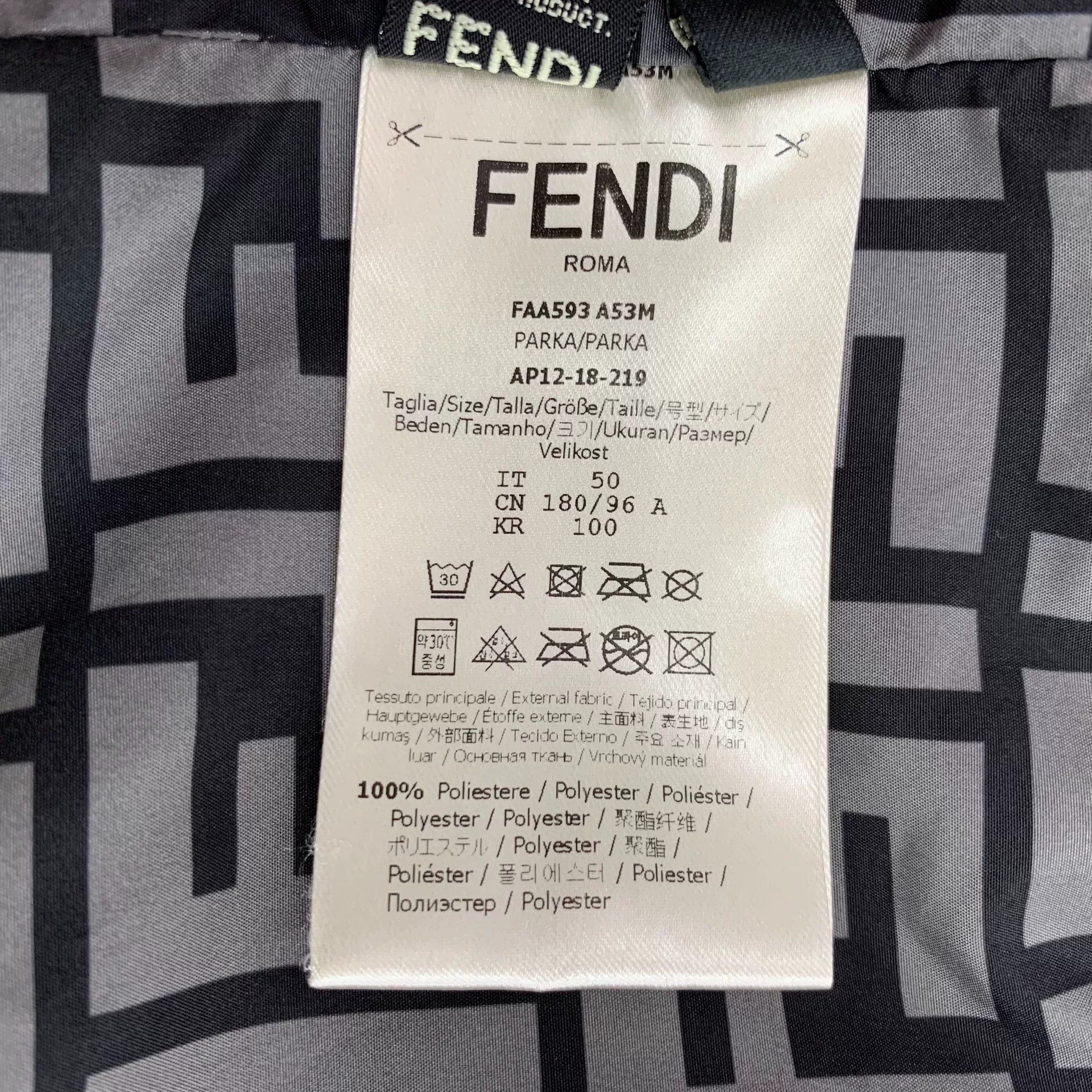 Fendi Fendi Black Logo Down Jacket Size US M / EU 48-50 / 2 - 7 Thumbnail