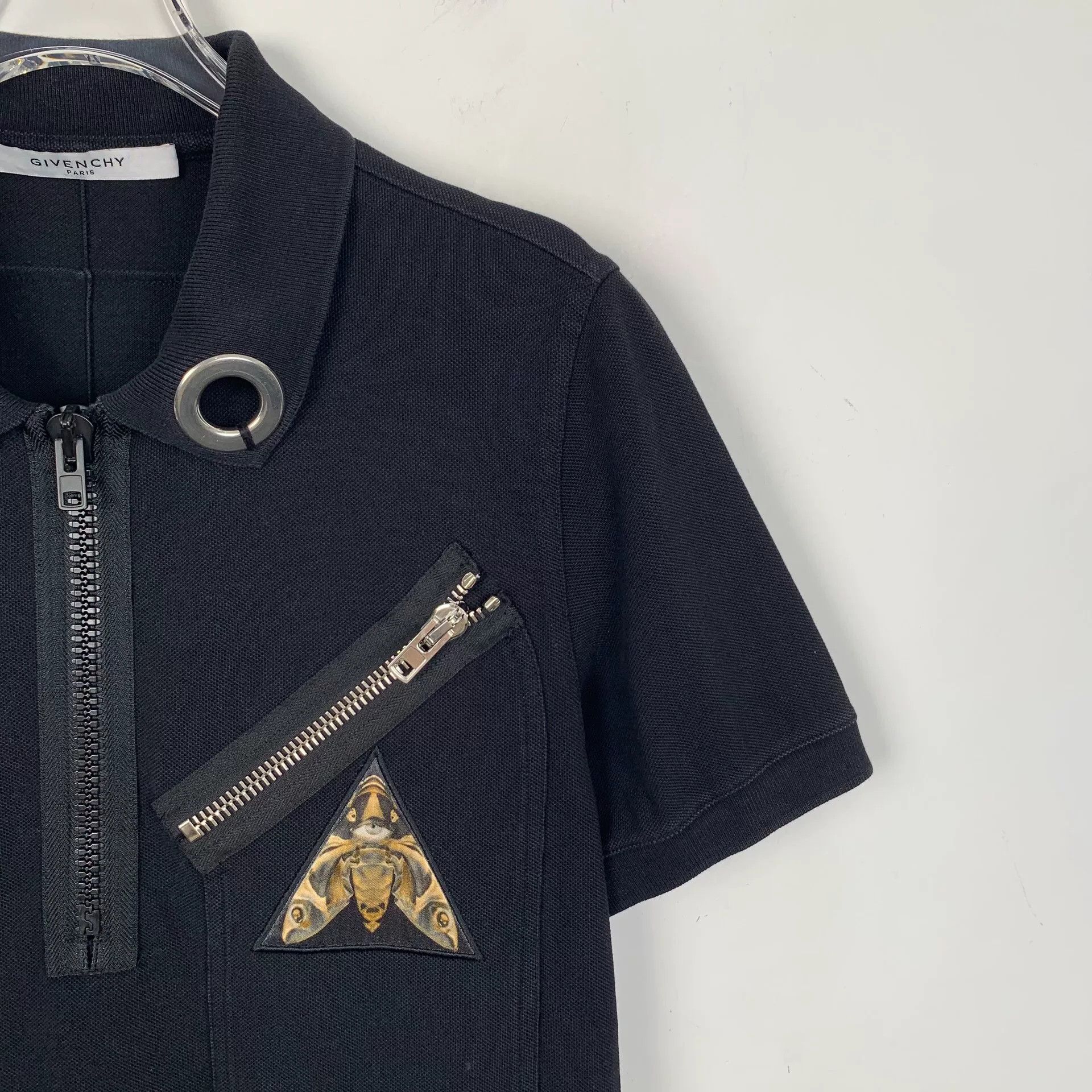 Givenchy Givenchy Black Ring Zip Cotton Polo Shirt Size US XS / EU 42 / 0 - 3 Thumbnail