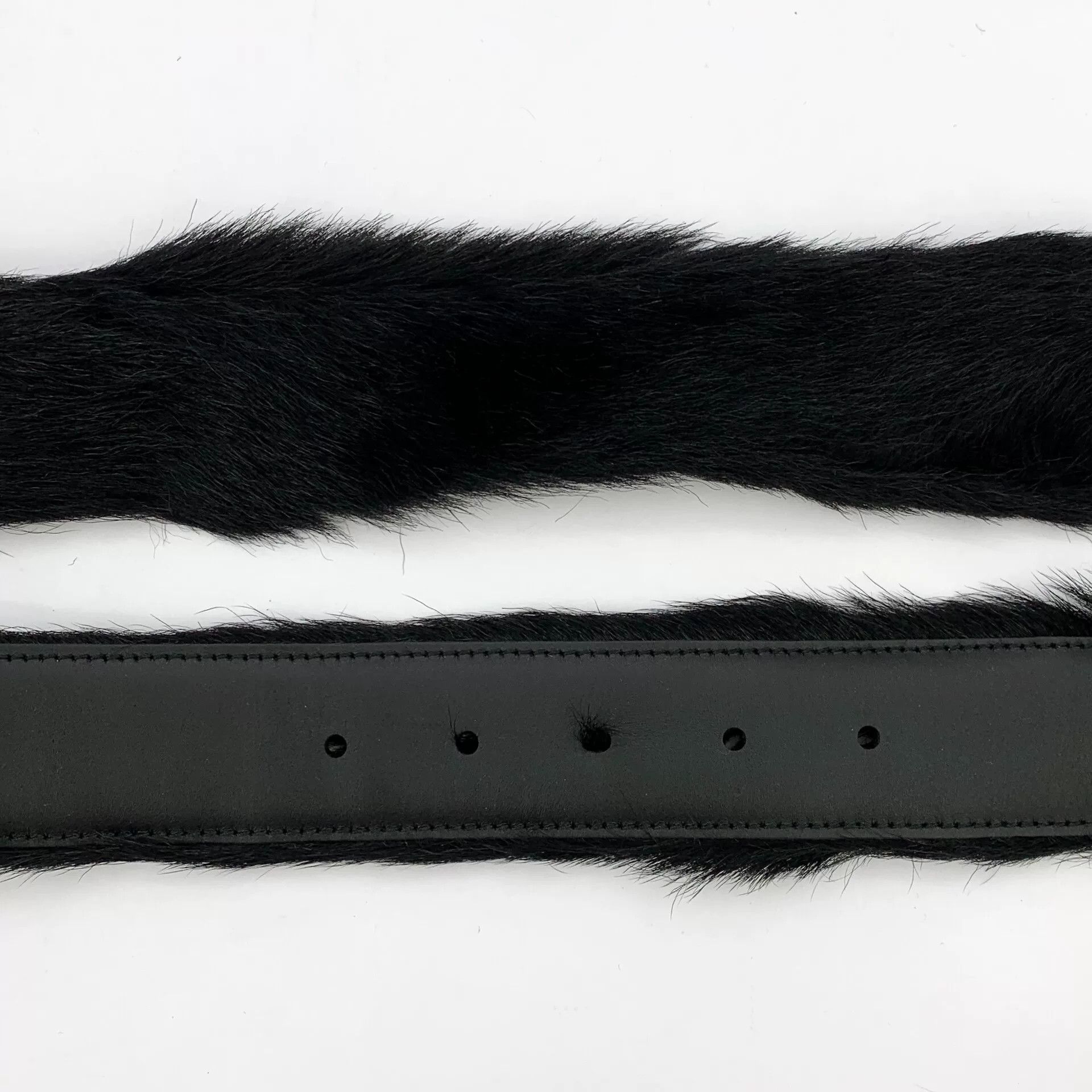 Prada Prada Black Fur Leather Belt Size ONE SIZE - 5 Thumbnail