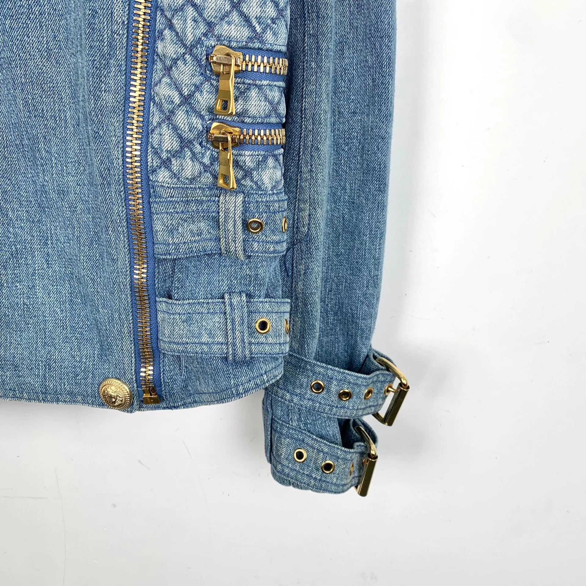 Balmain Balmain Blue Gold Button Denim Jacket Size XS / US 0-2 / IT 36-38 - 4 Thumbnail