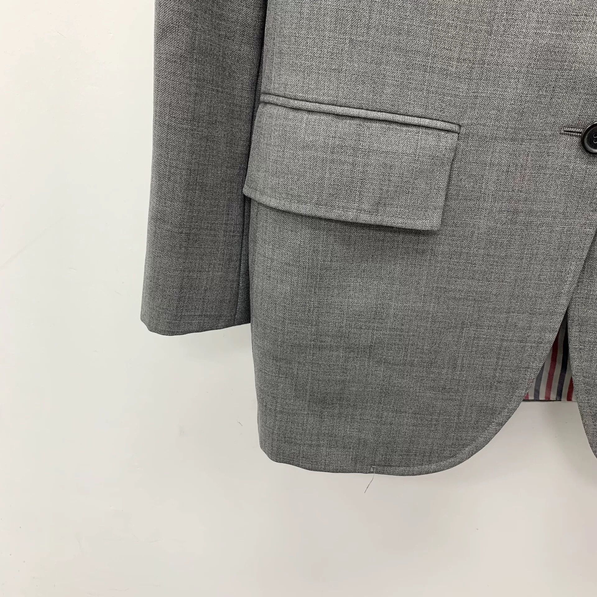 Thom Browne Thom Browne Gray Wool Lapel Suit Jacket Size US XS / EU 42 / 0 - 4 Thumbnail