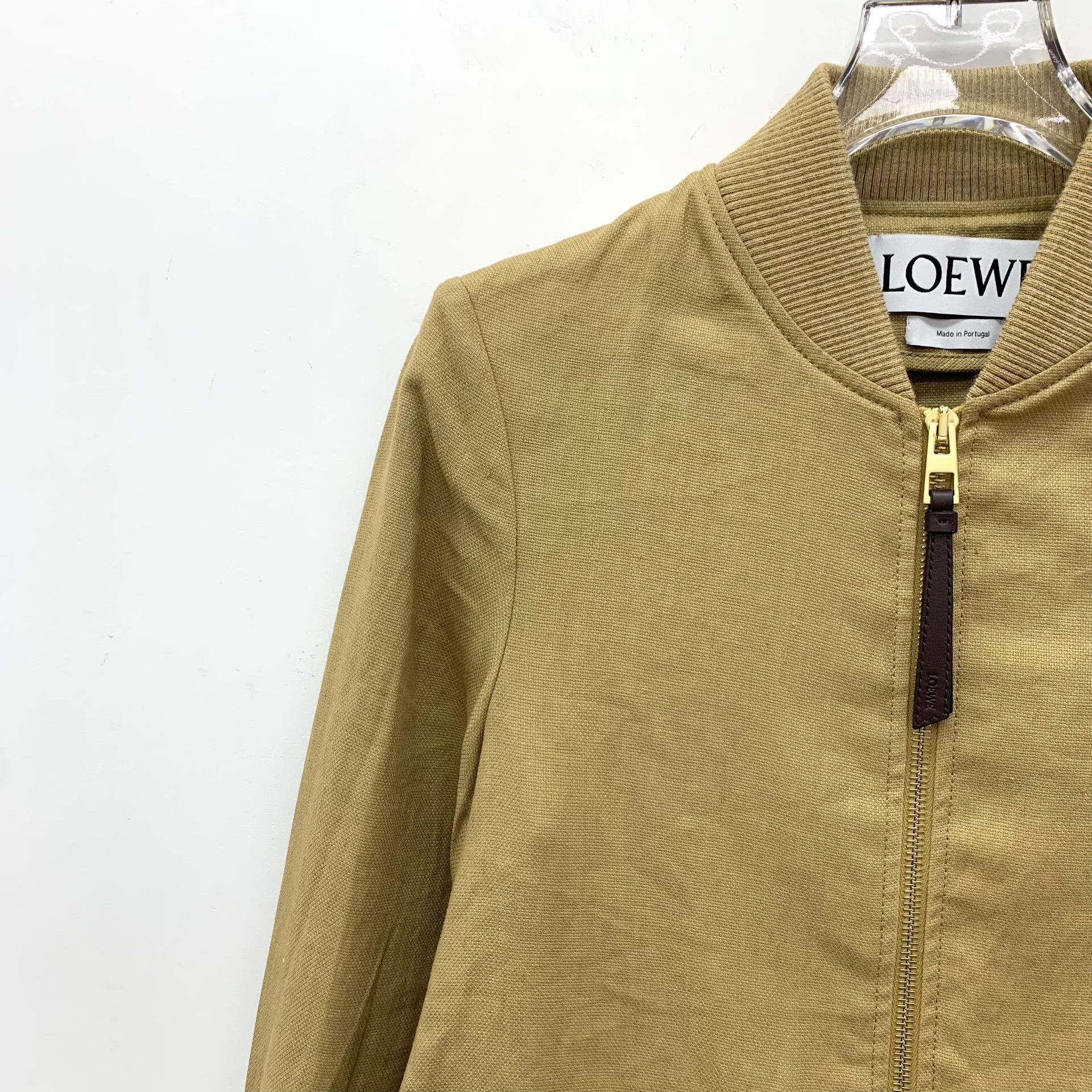 Loewe Loewe Brown Cotton-Linen Stand Collar Zip Jacket Size XXS / US 00 / IT 34 - 3 Thumbnail