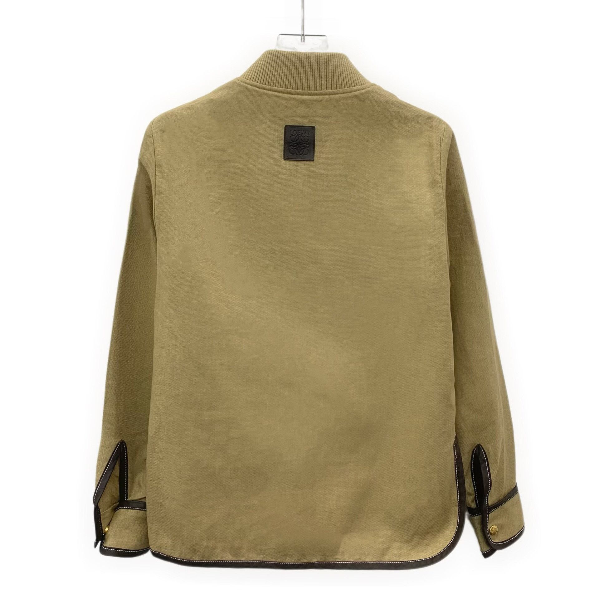 Loewe Loewe Brown Cotton-Linen Stand Collar Zip Jacket Size XXS / US 00 / IT 34 - 2 Thumbnail