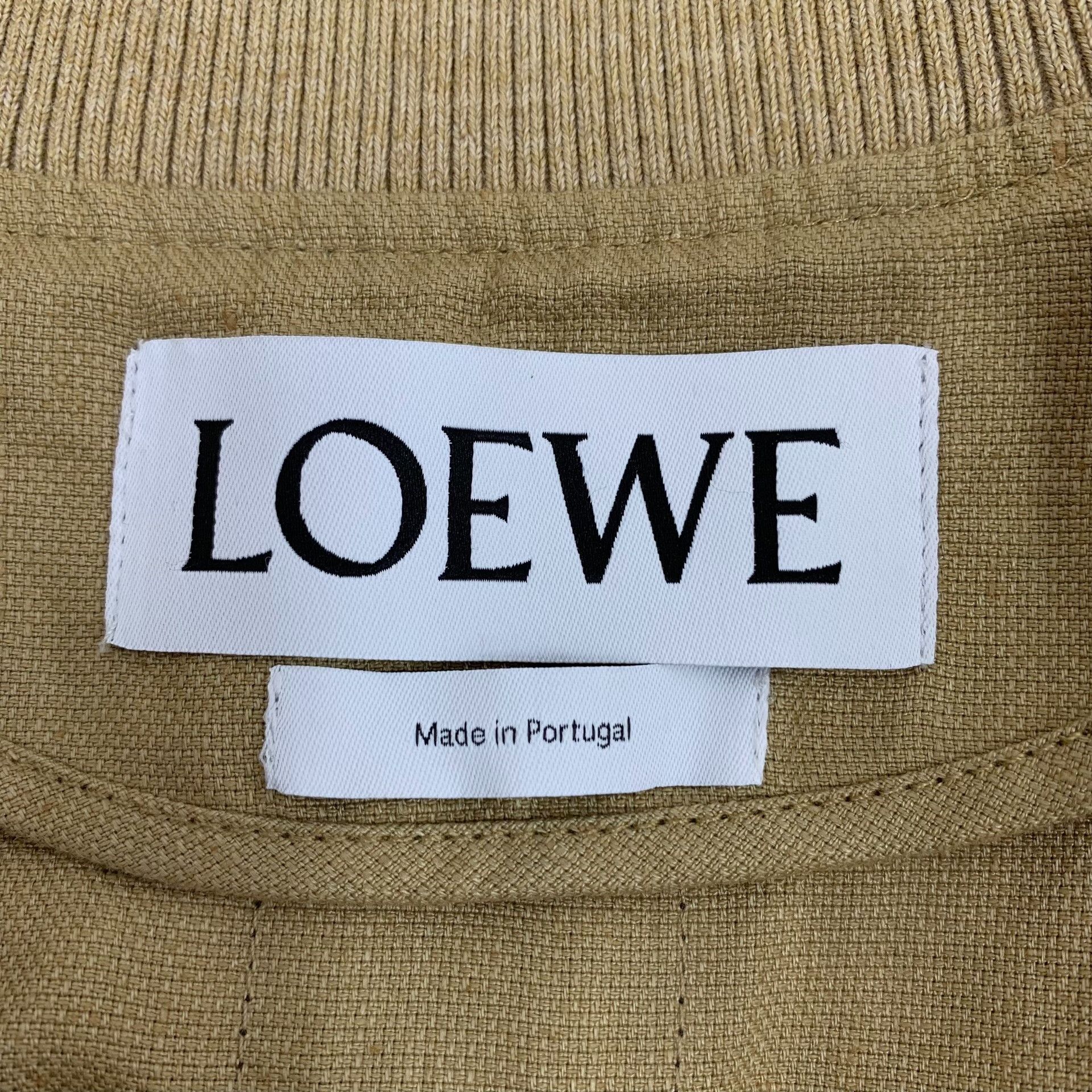 Loewe Loewe Brown Cotton-Linen Stand Collar Zip Jacket Size XXS / US 00 / IT 34 - 5 Thumbnail