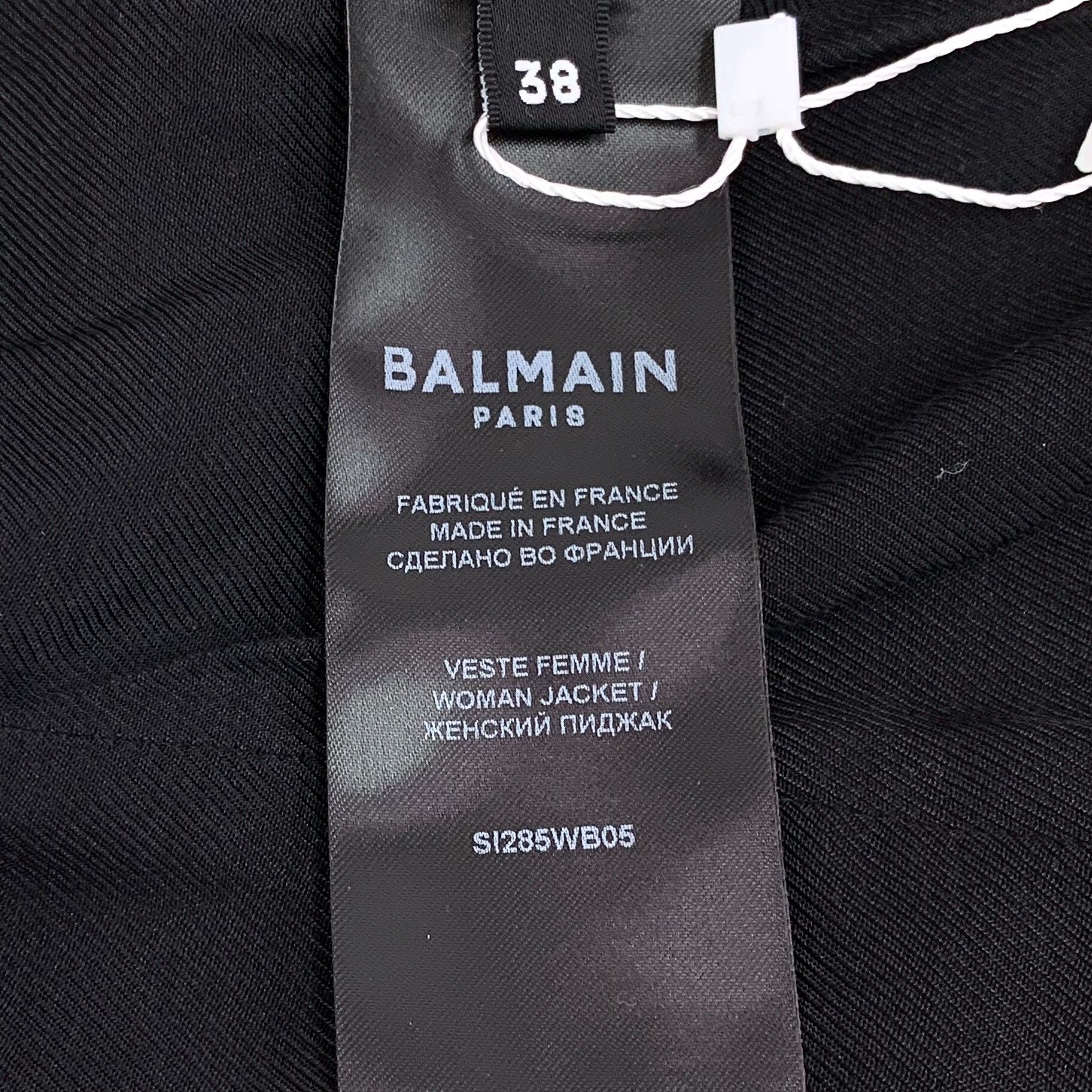 Balmain Balmain Black Wool Lapel Blazer Size S / US 4 / IT 40 - 6 Thumbnail