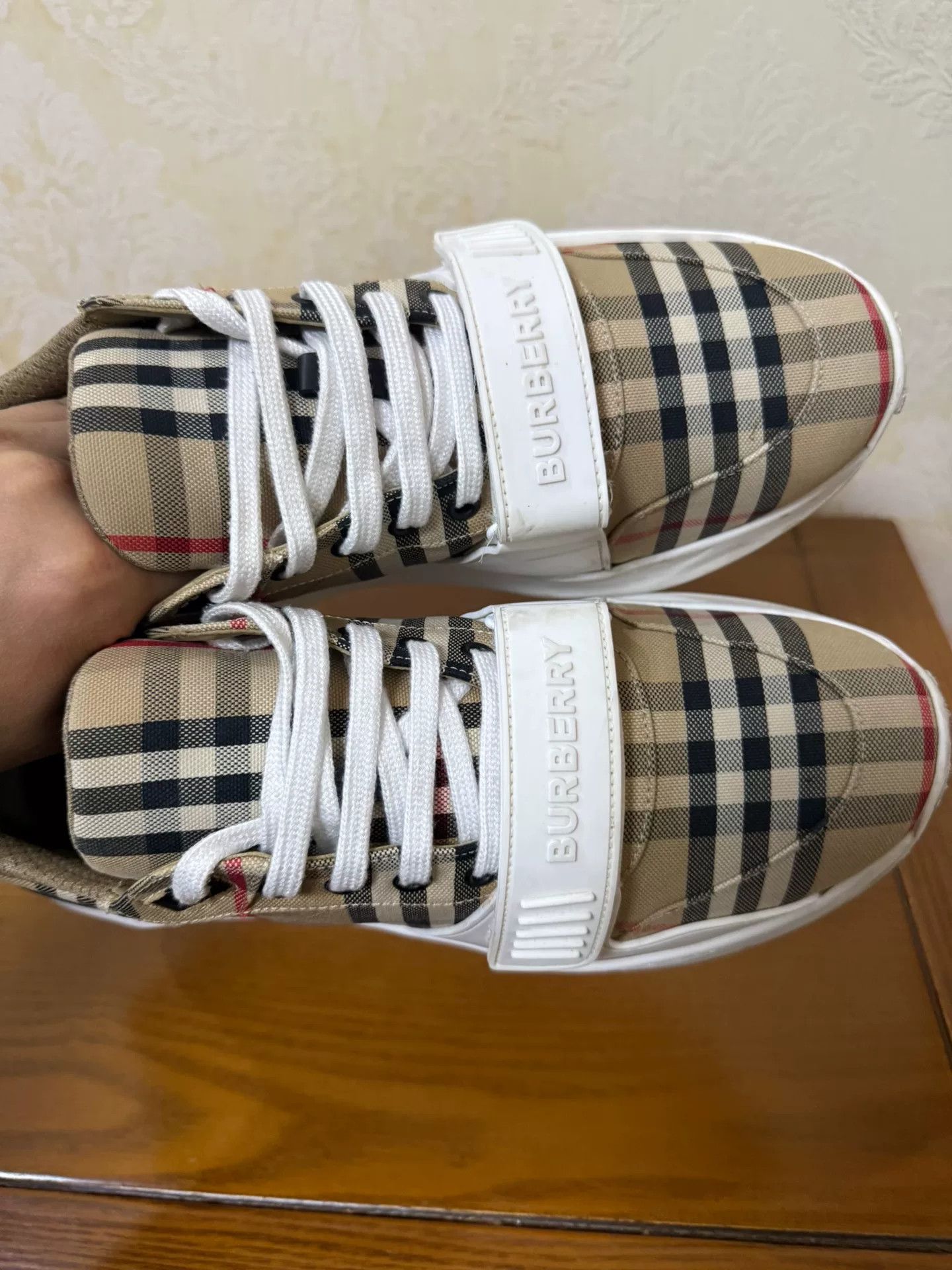 Burberry Burberry Cotton Plaid Multi Lowtop Sneakers 43 Men Size US 10 / EU 43 - 5 Thumbnail