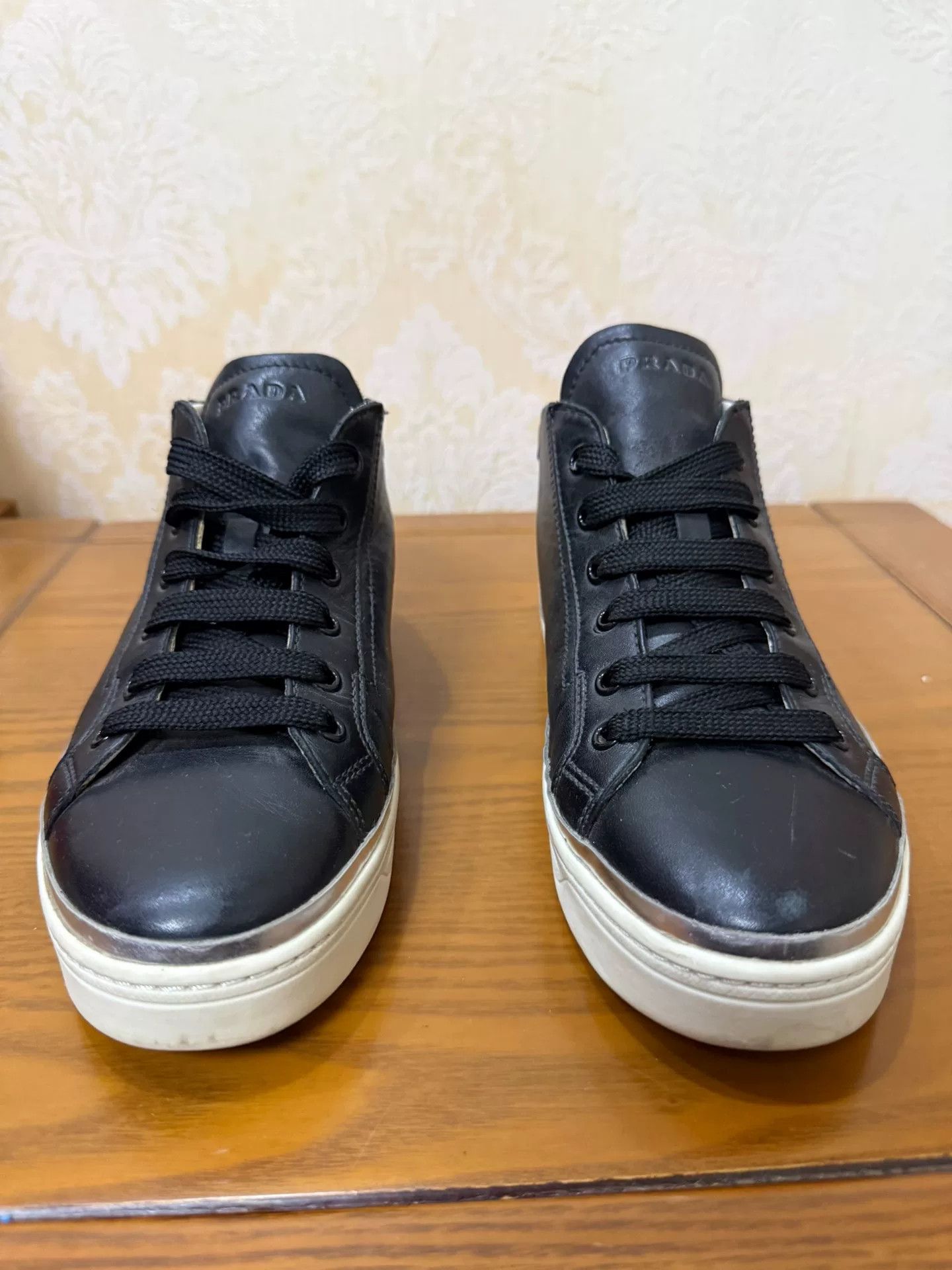 Prada Prada Black Lowtop Sneakers us_6-5 Women Size US 6.5 / IT 36.5 - 2 Thumbnail