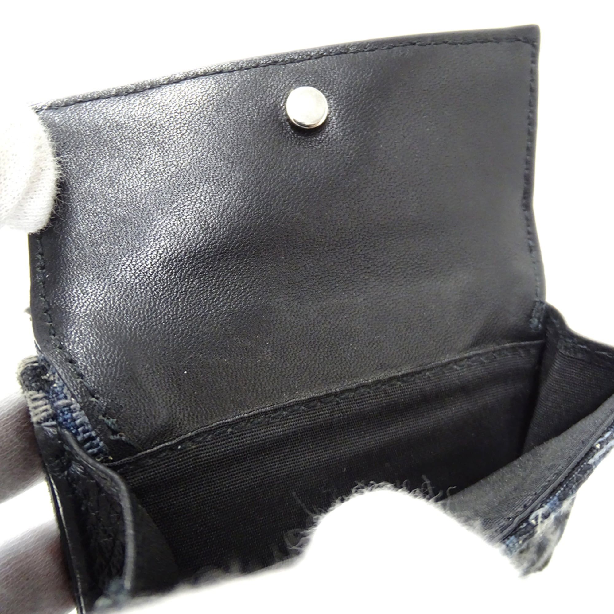 Dior Christian Dior Dior women's wallet, brand name, trifold oblique jacquard, navy, mini wallet Size ONE SIZE - 8 Thumbnail