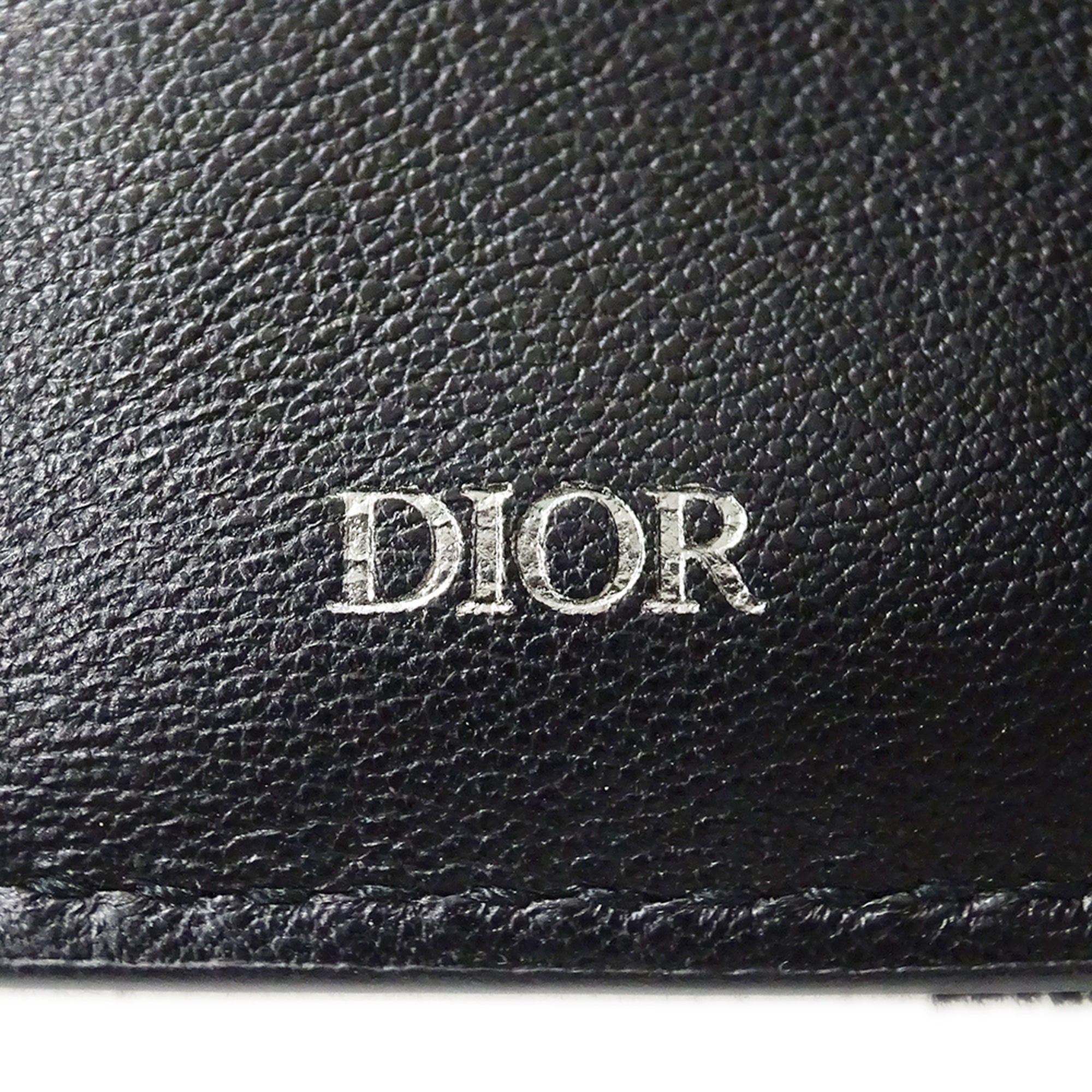 Dior Christian Dior Dior women's wallet, brand name, trifold oblique jacquard, navy, mini wallet Size ONE SIZE - 5 Thumbnail