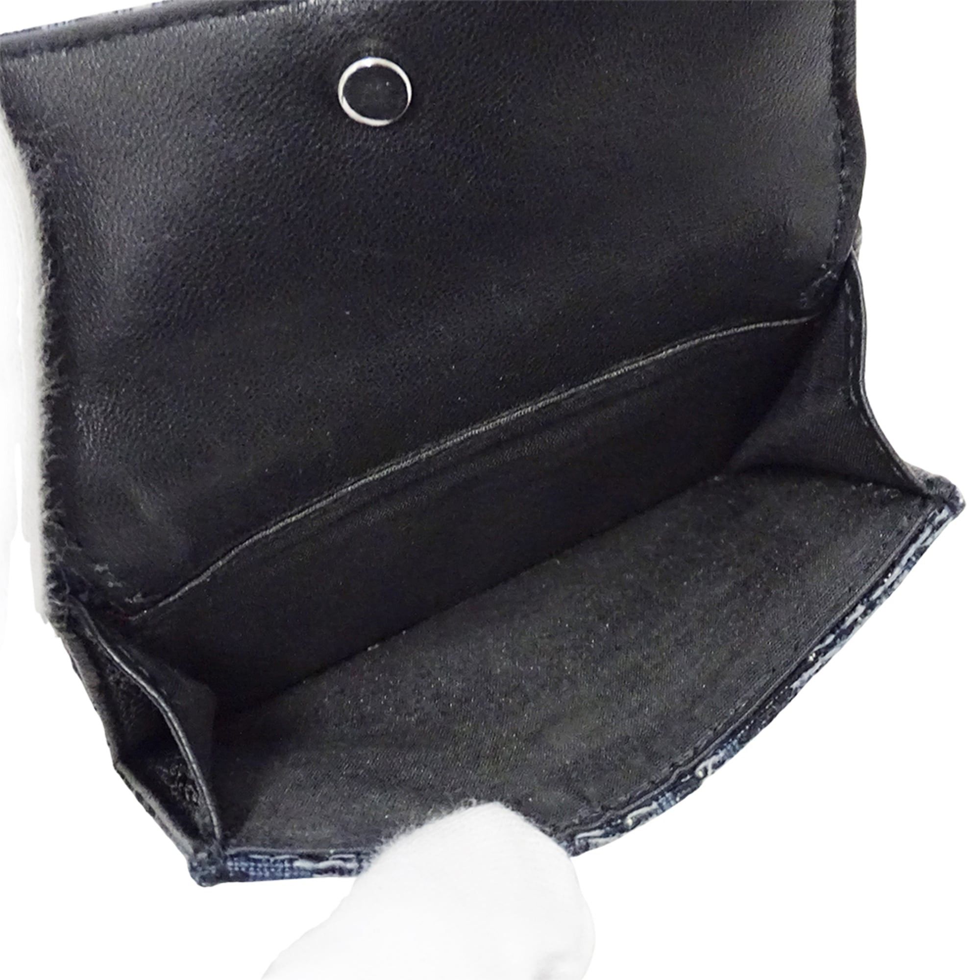 Dior Christian Dior Dior women's wallet, brand name, trifold oblique jacquard, navy, mini wallet Size ONE SIZE - 7 Thumbnail