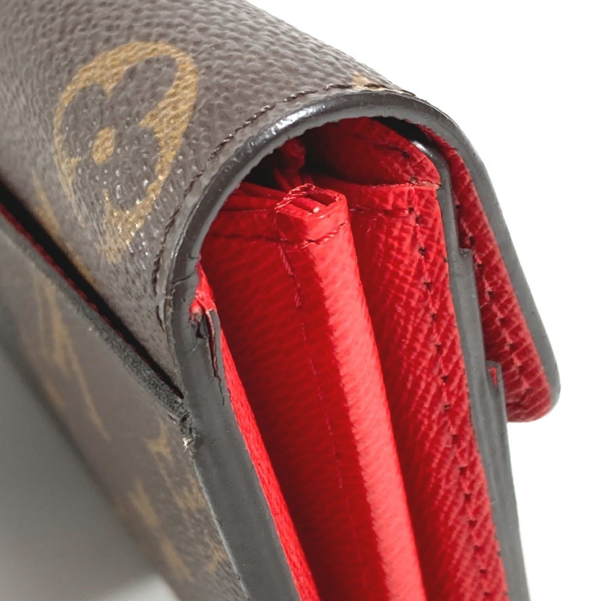 Louis Vuitton LOUIS VUITTON M62236 Monogram Portefeuille Sarah Bi-fold Long Wallet, Flap Canvas, Men's and Women's, Coquelicot Brown Size ONE SIZE - 9 Thumbnail