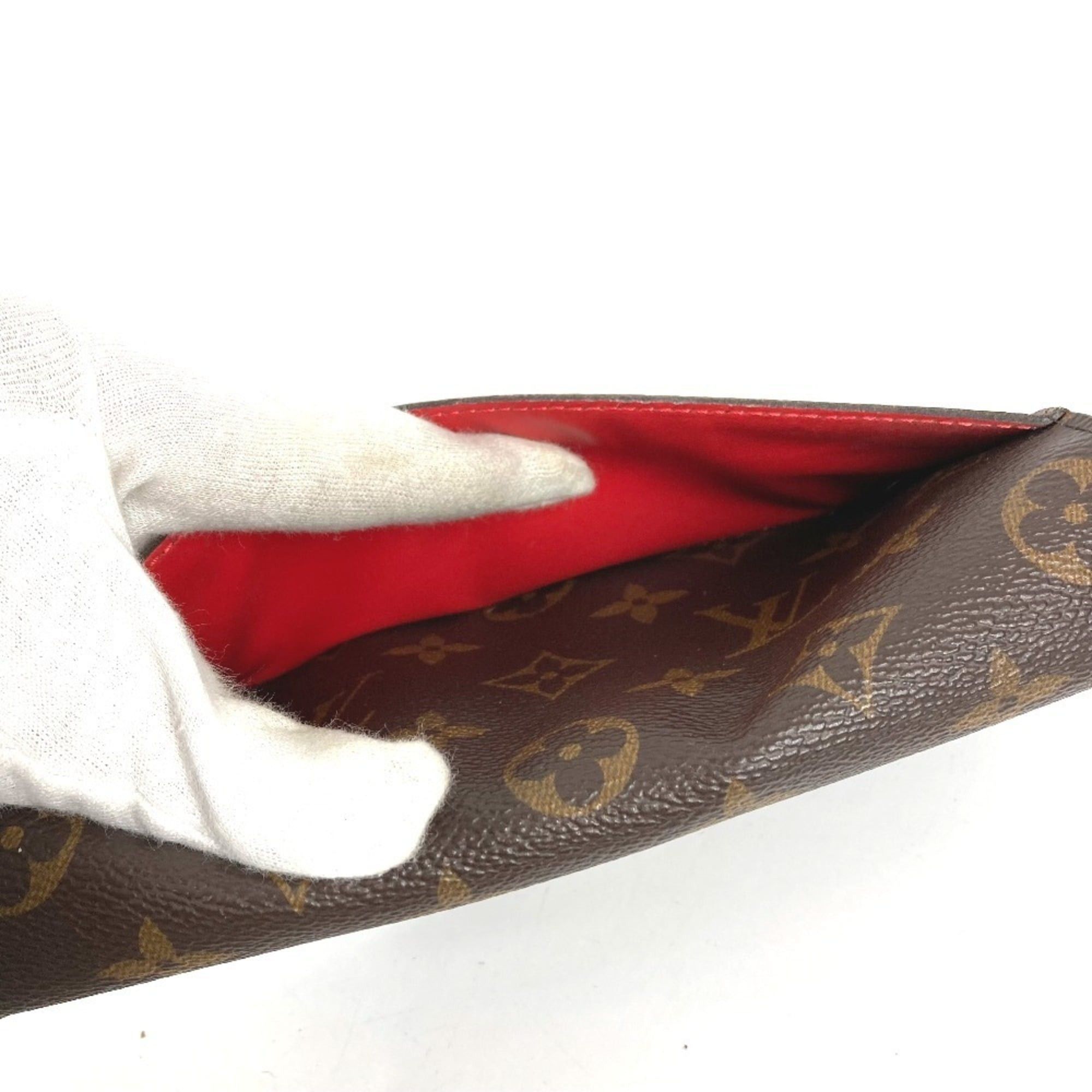 Louis Vuitton LOUIS VUITTON M62236 Monogram Portefeuille Sarah Bi-fold Long Wallet, Flap Canvas, Men's and Women's, Coquelicot Brown Size ONE SIZE - 15 Thumbnail