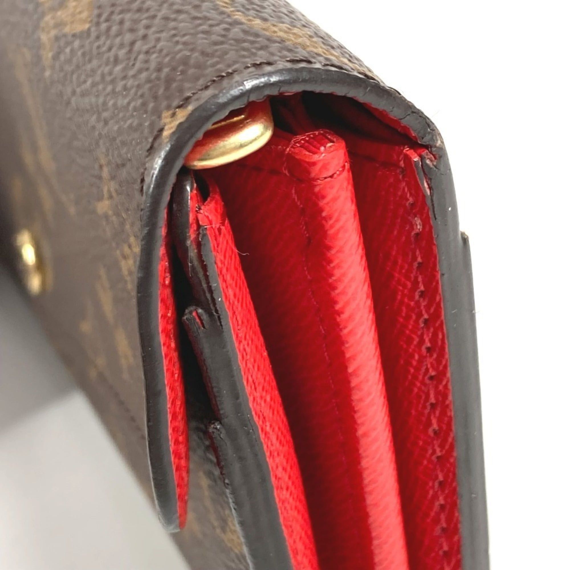 Louis Vuitton LOUIS VUITTON M62236 Monogram Portefeuille Sarah Bi-fold Long Wallet, Flap Canvas, Men's and Women's, Coquelicot Brown Size ONE SIZE - 8 Thumbnail