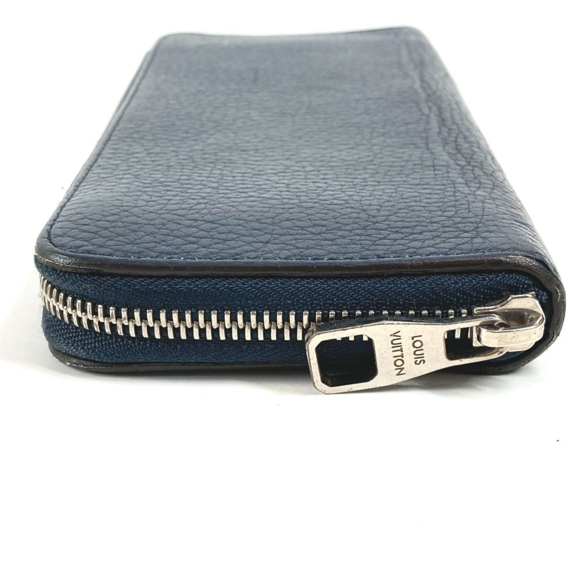 Louis Vuitton LOUIS VUITTON M58823 Zippy Wallet Vertical Round Zipper Long Wallet, Taurillon Leather, Men's/Women's, Navy Size ONE SIZE - 3 Thumbnail