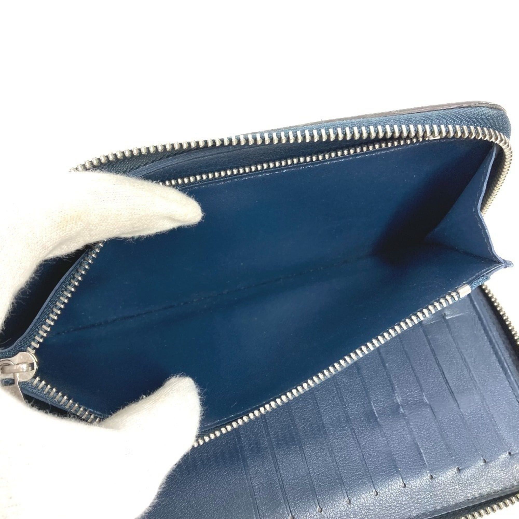Louis Vuitton LOUIS VUITTON M58823 Zippy Wallet Vertical Round Zipper Long Wallet, Taurillon Leather, Men's/Women's, Navy Size ONE SIZE - 14 Thumbnail