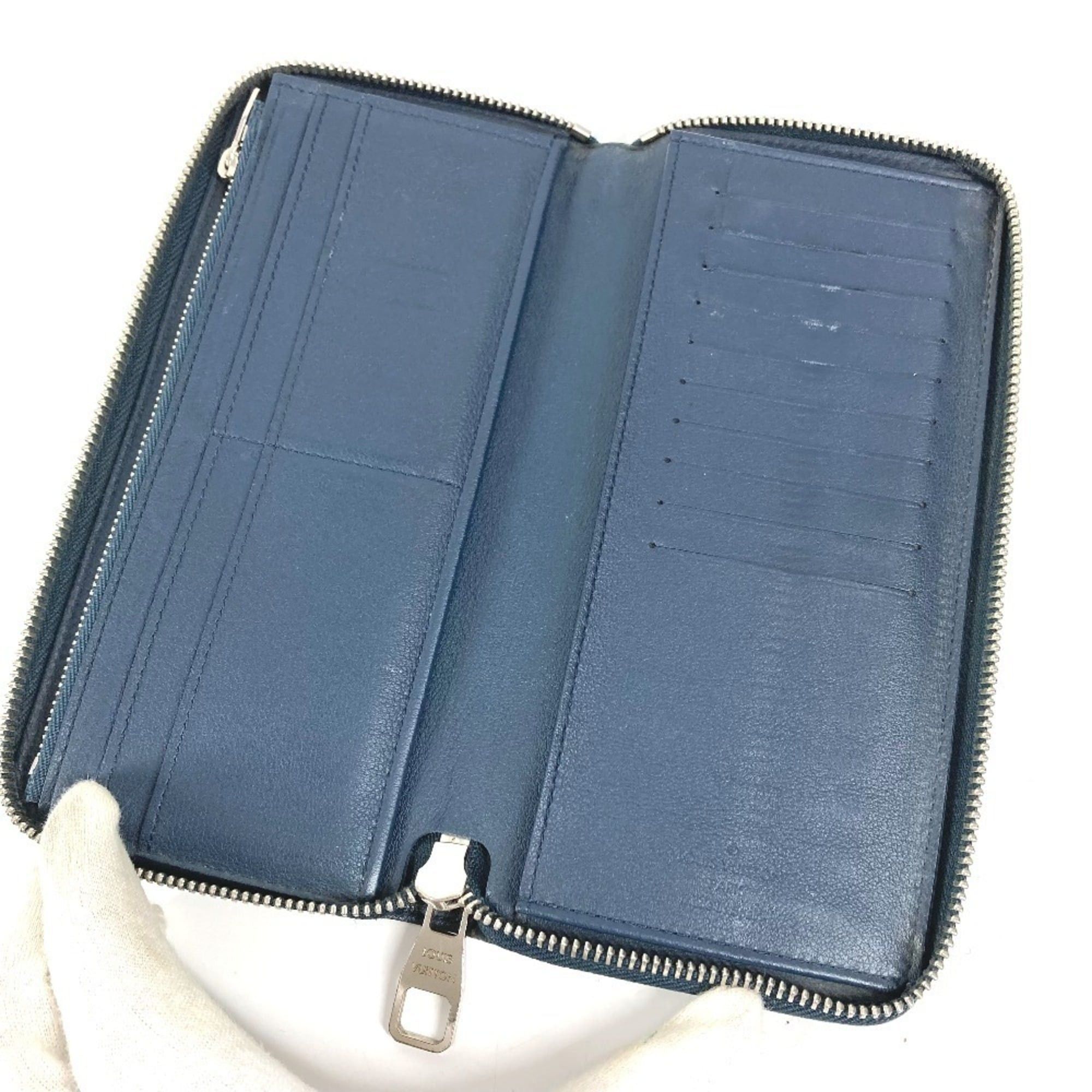 Louis Vuitton LOUIS VUITTON M58823 Zippy Wallet Vertical Round Zipper Long Wallet, Taurillon Leather, Men's/Women's, Navy Size ONE SIZE - 11 Thumbnail