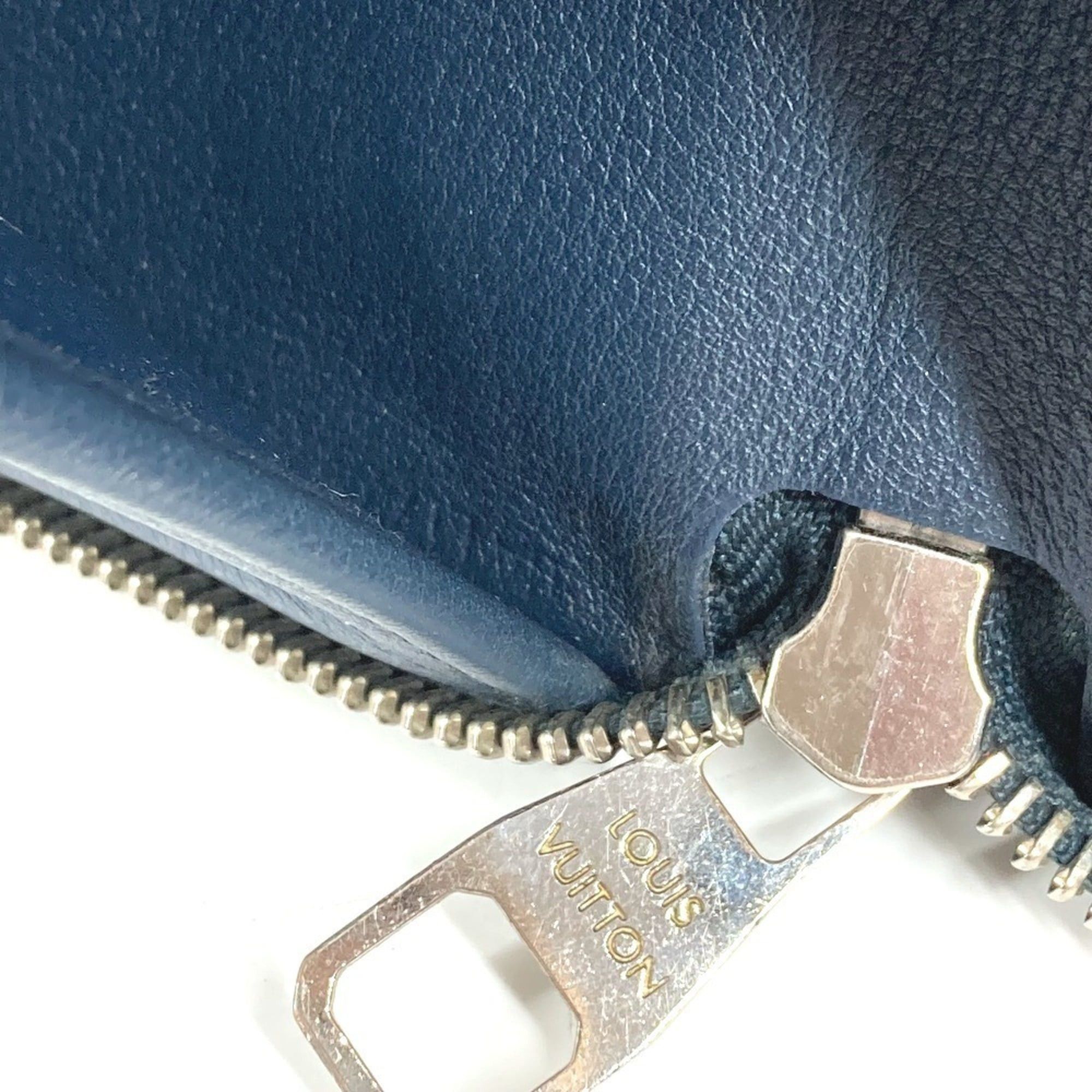 Louis Vuitton LOUIS VUITTON M58823 Zippy Wallet Vertical Round Zipper Long Wallet, Taurillon Leather, Men's/Women's, Navy Size ONE SIZE - 15 Thumbnail