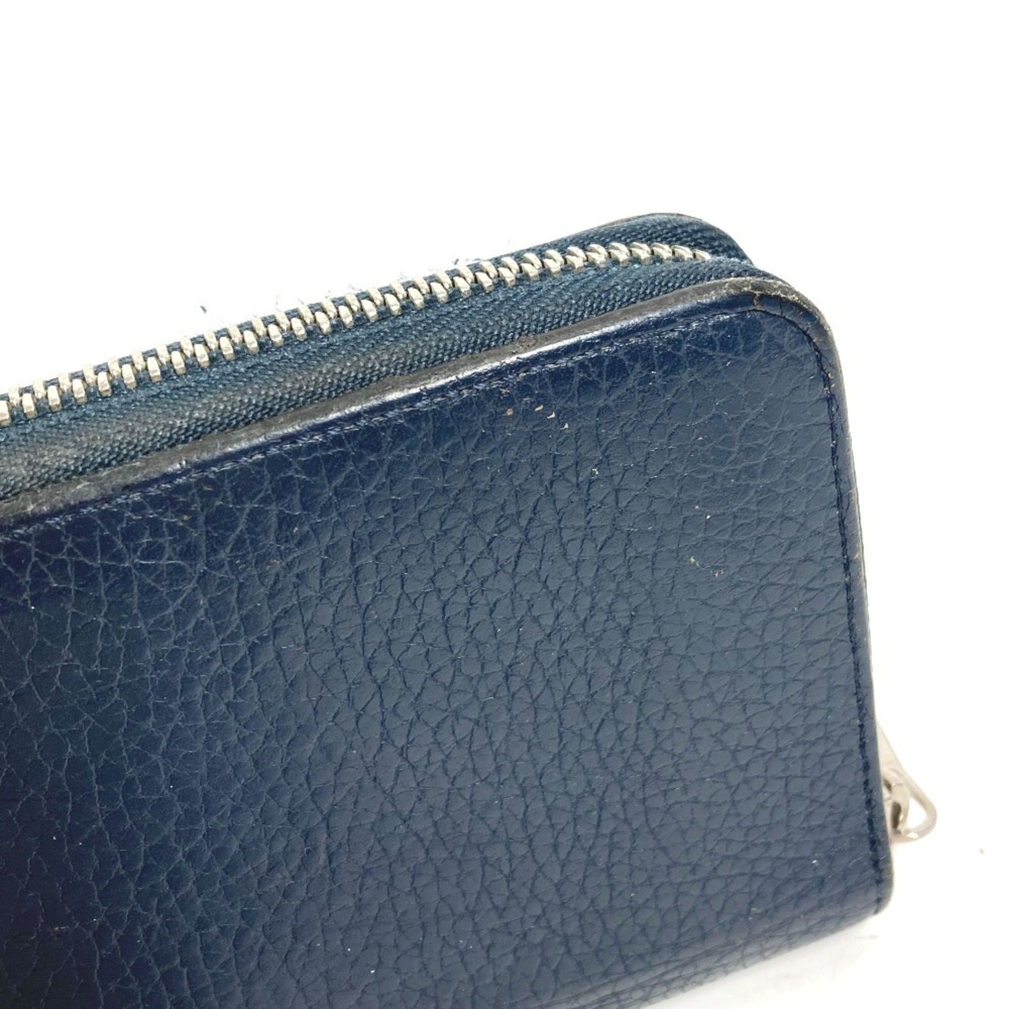 Louis Vuitton LOUIS VUITTON M58823 Zippy Wallet Vertical Round Zipper Long Wallet, Taurillon Leather, Men's/Women's, Navy Size ONE SIZE - 10 Thumbnail