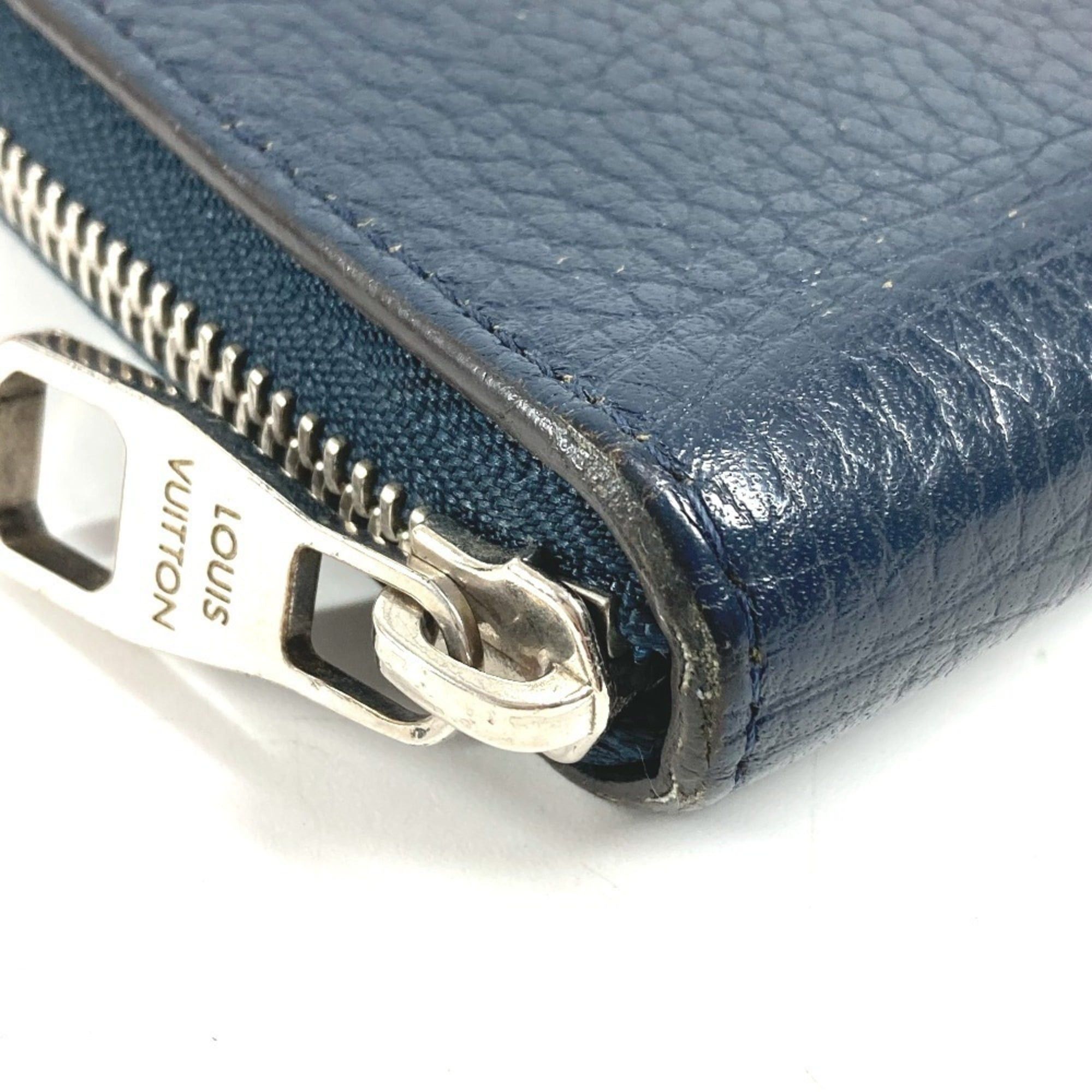 Louis Vuitton LOUIS VUITTON M58823 Zippy Wallet Vertical Round Zipper Long Wallet, Taurillon Leather, Men's/Women's, Navy Size ONE SIZE - 7 Thumbnail