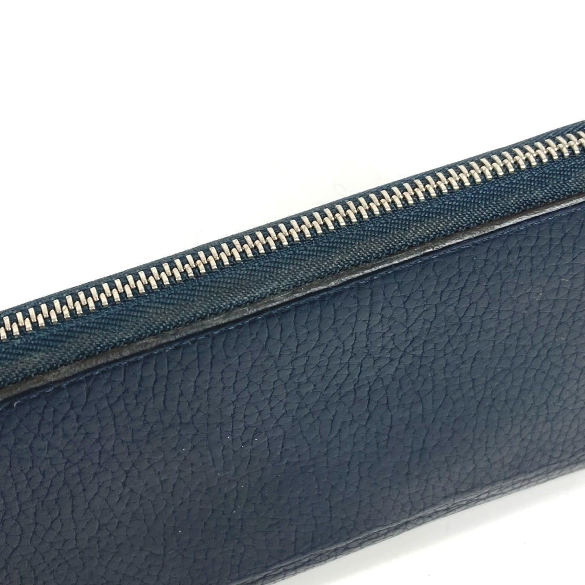 Louis Vuitton LOUIS VUITTON M58823 Zippy Wallet Vertical Round Zipper Long Wallet, Taurillon Leather, Men's/Women's, Navy Size ONE SIZE - 8 Thumbnail