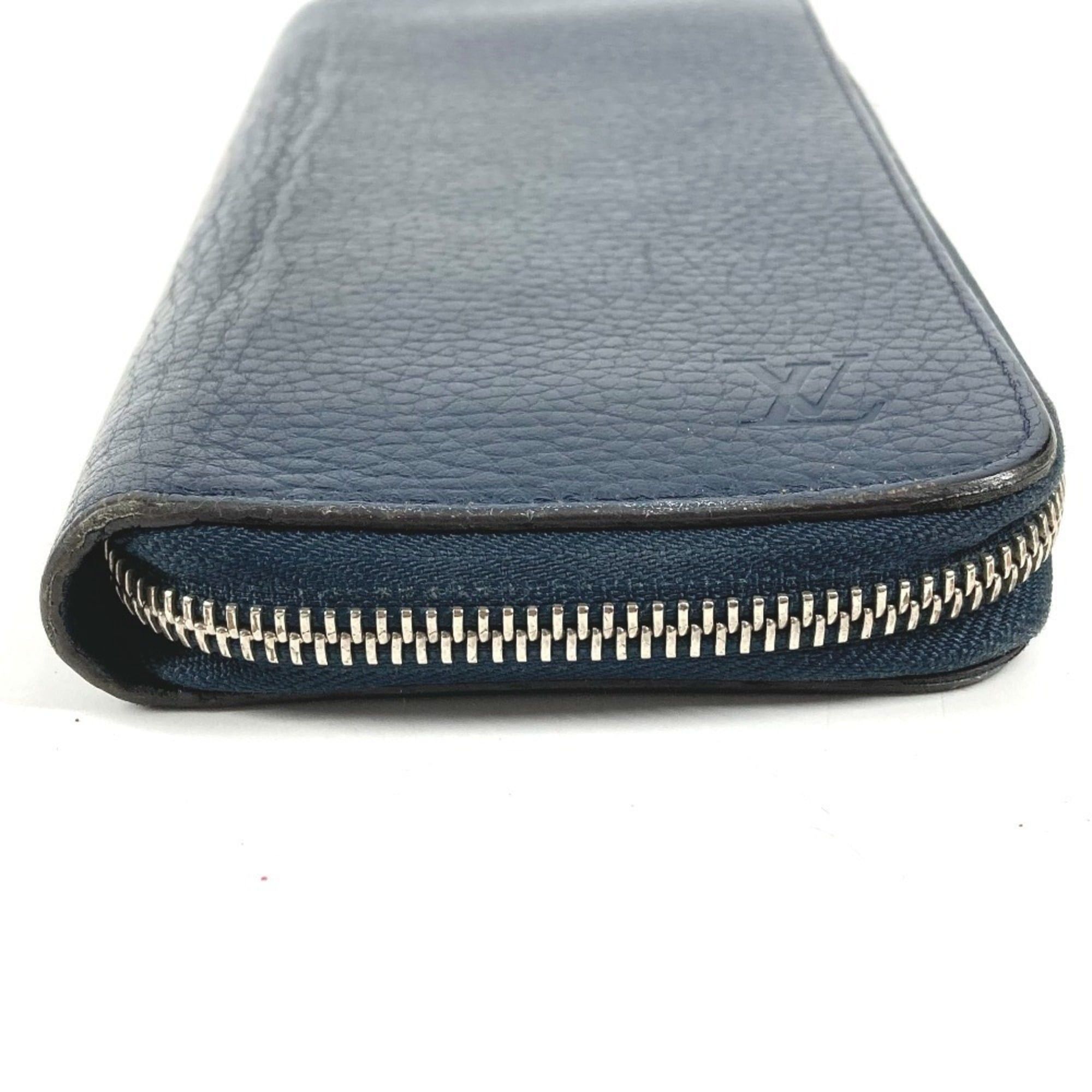 Louis Vuitton LOUIS VUITTON M58823 Zippy Wallet Vertical Round Zipper Long Wallet, Taurillon Leather, Men's/Women's, Navy Size ONE SIZE - 4 Thumbnail