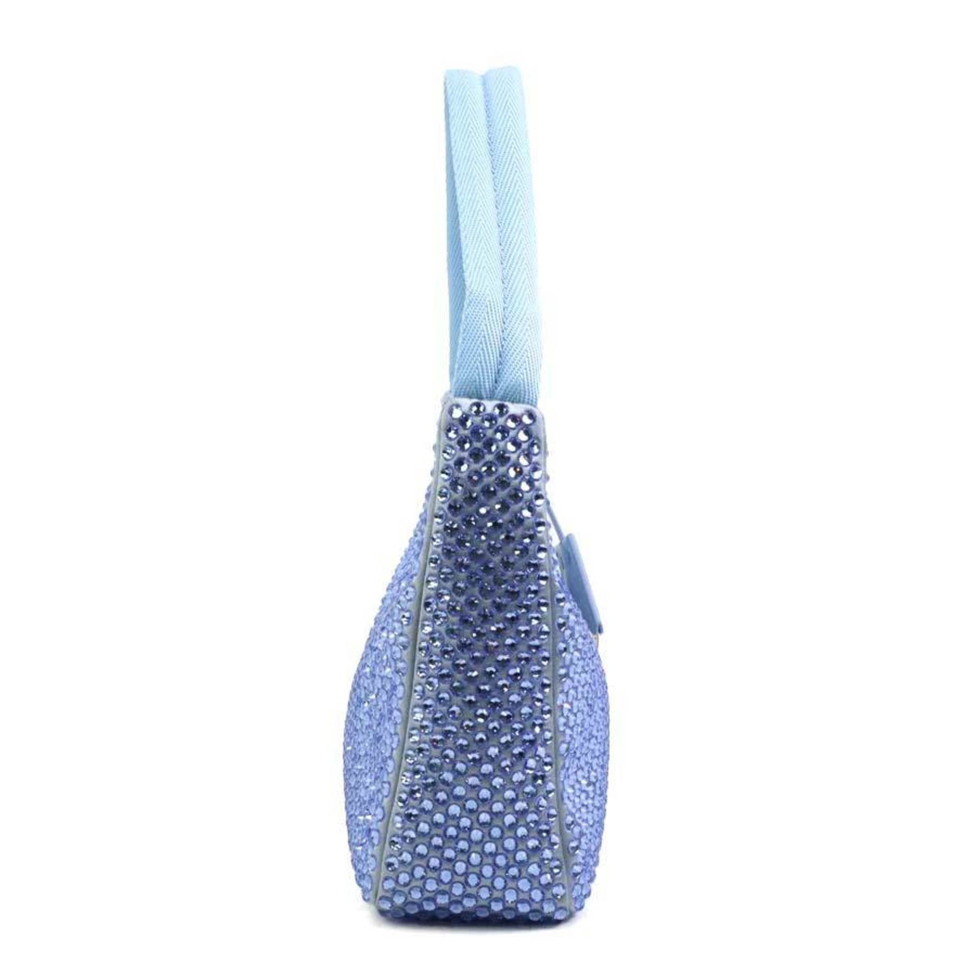 Prada Prada handbag, silk, crystal, viscose, blue, women's, 1BC515, free shipping, 90244k Size ONE SIZE - 2 Thumbnail