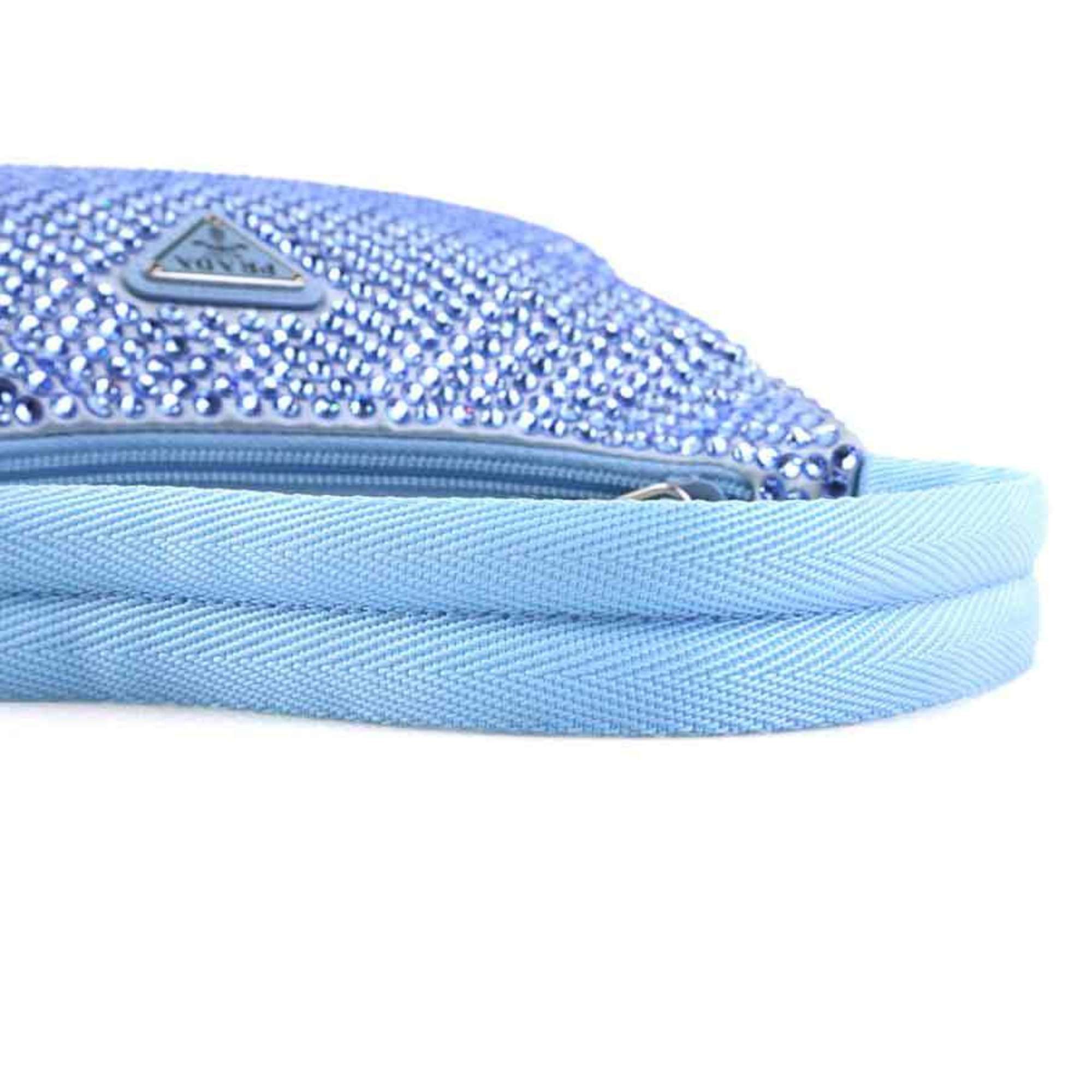 Prada Prada handbag, silk, crystal, viscose, blue, women's, 1BC515, free shipping, 90244k Size ONE SIZE - 13 Thumbnail