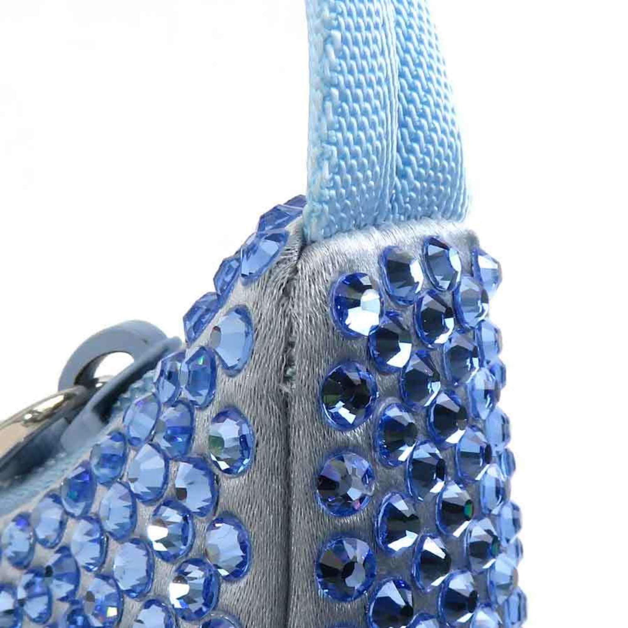 Prada Prada handbag, silk, crystal, viscose, blue, women's, 1BC515, free shipping, 90244k Size ONE SIZE - 7 Thumbnail