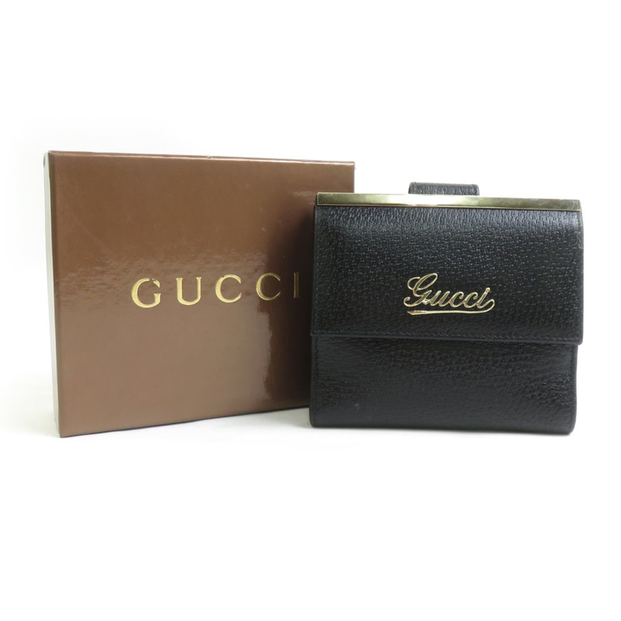Gucci Gucci Bi-fold Wallet Leather Black Men's Women's 170369 Free Shipping h32047a Size ONE SIZE - 10 Thumbnail