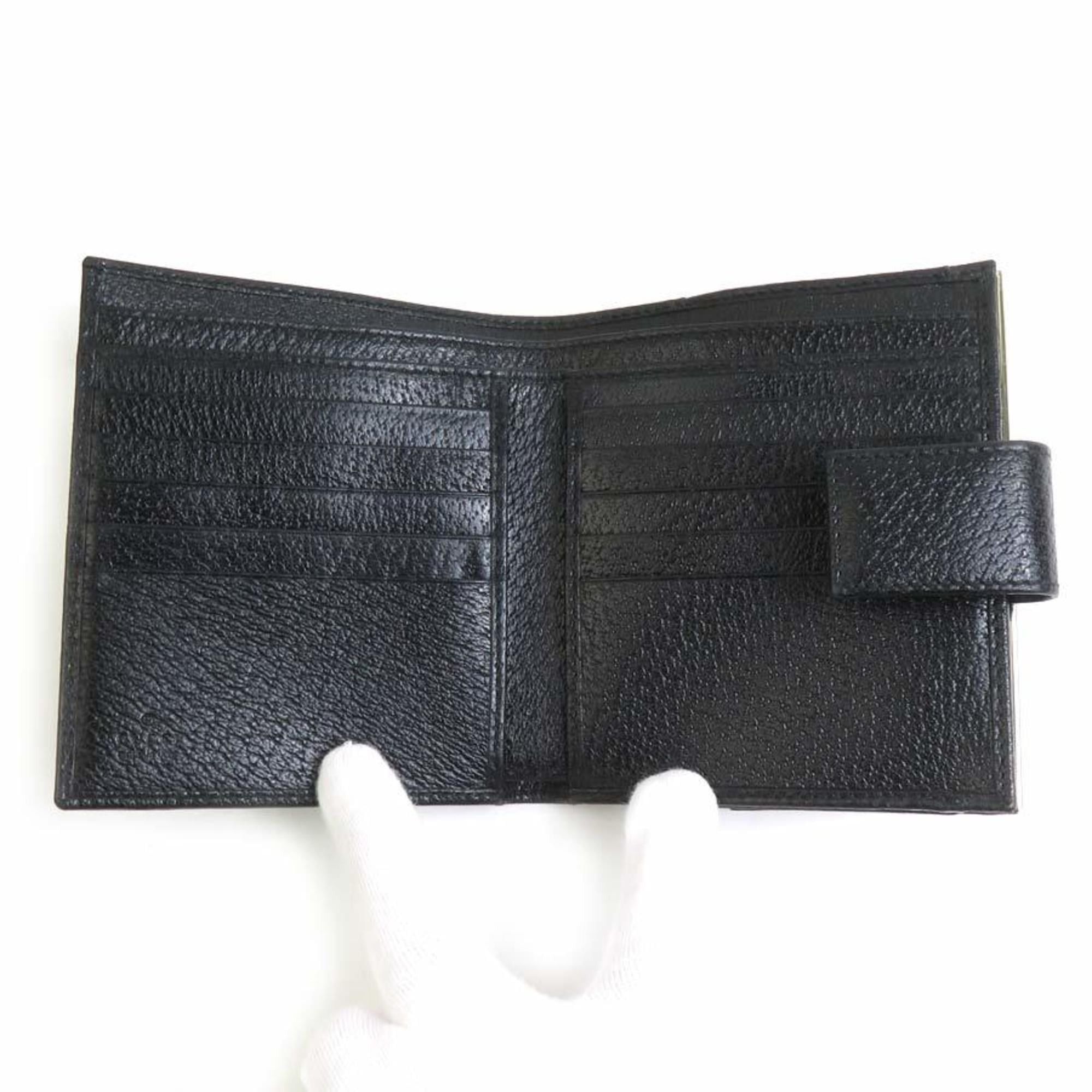 Gucci Gucci Bi-fold Wallet Leather Black Men's Women's 170369 Free Shipping h32047a Size ONE SIZE - 3 Thumbnail