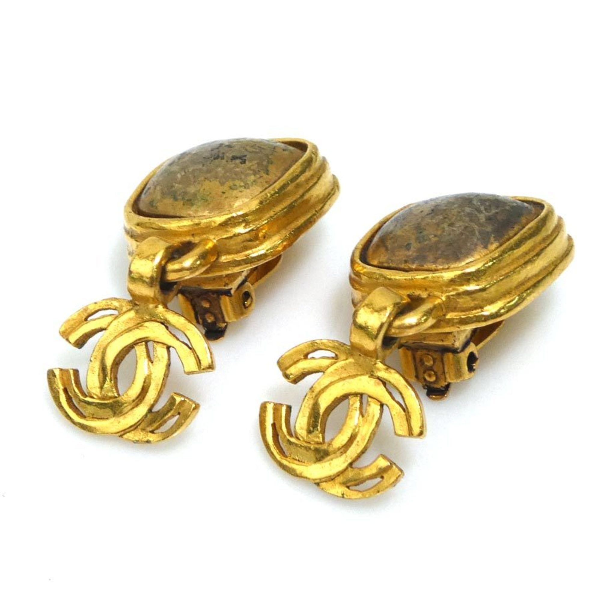 Chanel Chanel earrings, metal, gold, women's, free shipping, h32059a Size ONE SIZE - 3 Thumbnail